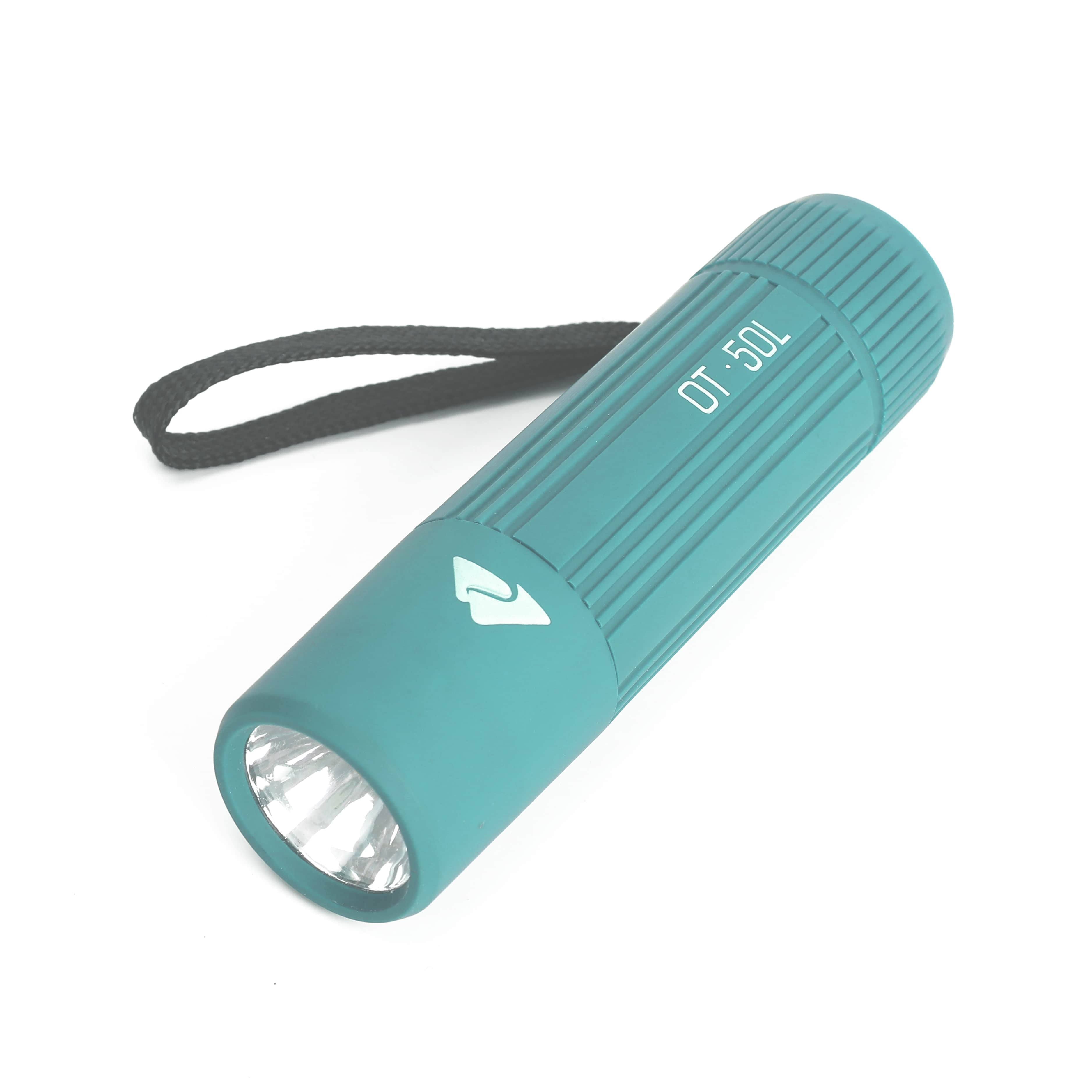 Ozark Trail Single Mini Handheld LED Flashlight, 50 Lumens, 3 AAA Batteries, Teal, Size: One Size