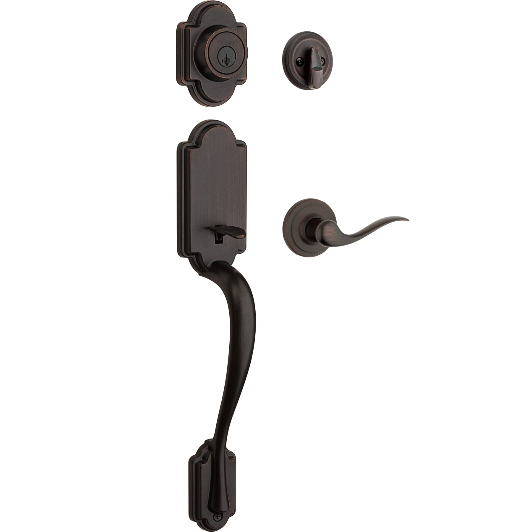Kwikset Arlington Single Cylinder Handleset with Tustin Lever Venetian Bronze