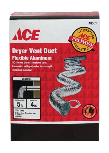 Ace 4 in. Dia. x 5 ft. L Dryer Vent Duct Aluminum