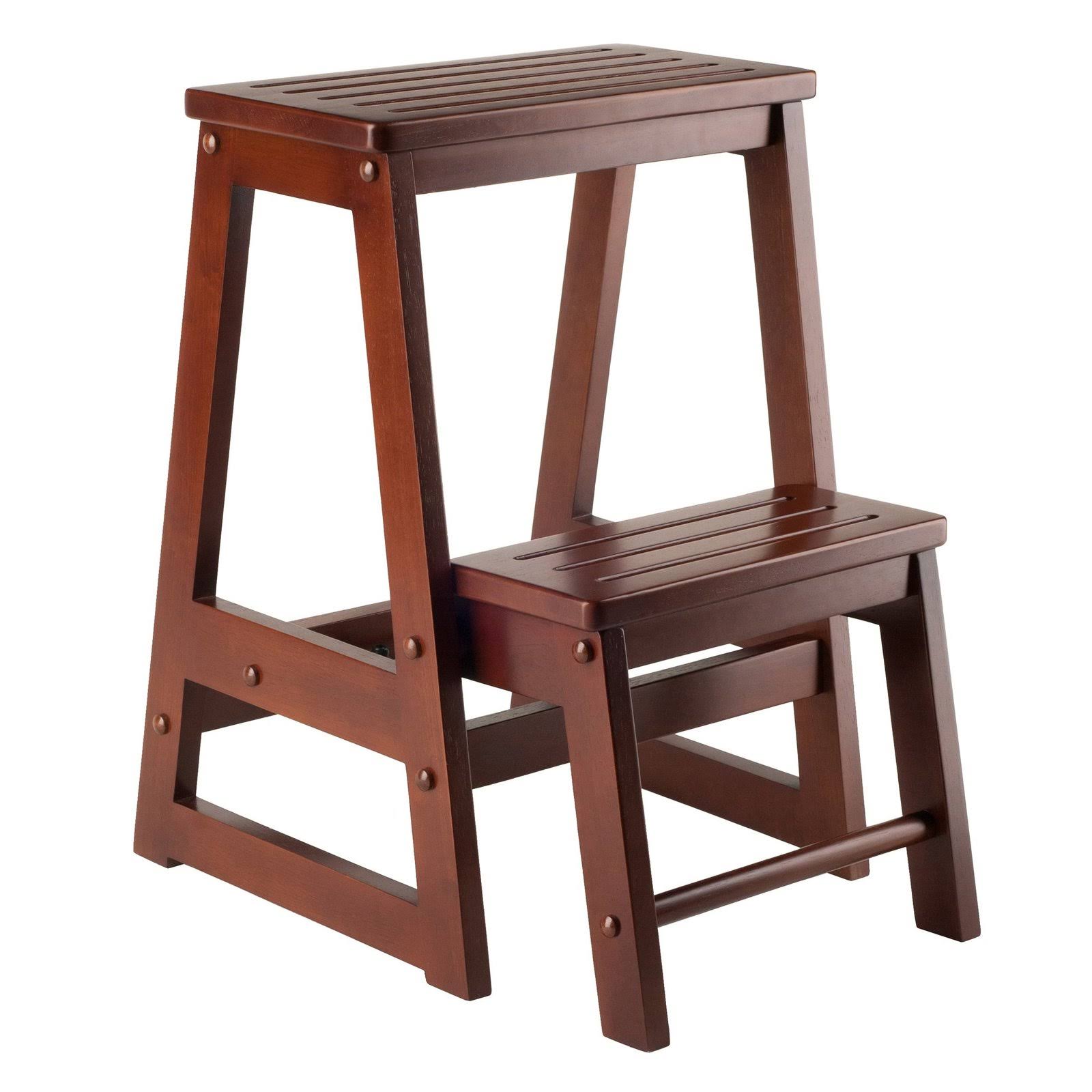 Winsome WW94022 2-Step Manufactured Wood Step Stool, Antique Walnut