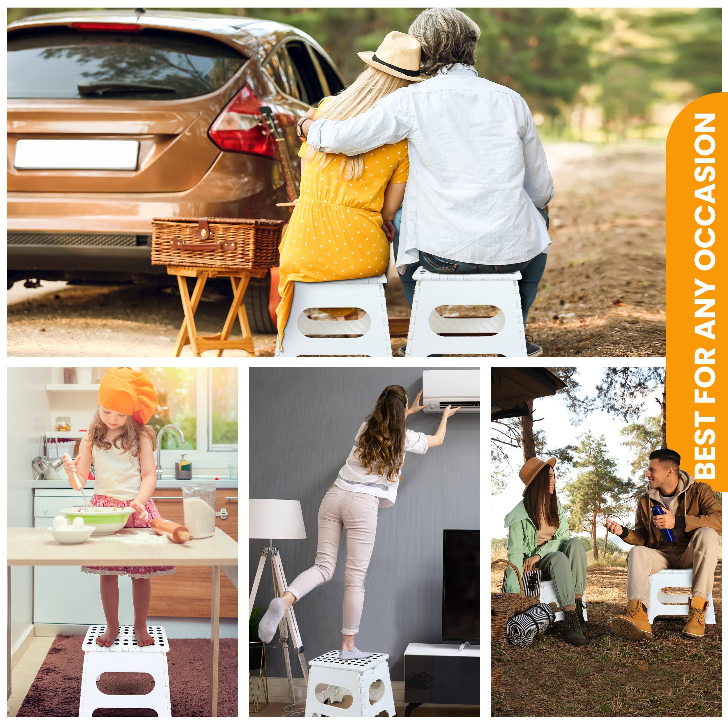 Utopia Home Folding Step Stool- Pack of 1 Foot Stool with 11 inch H