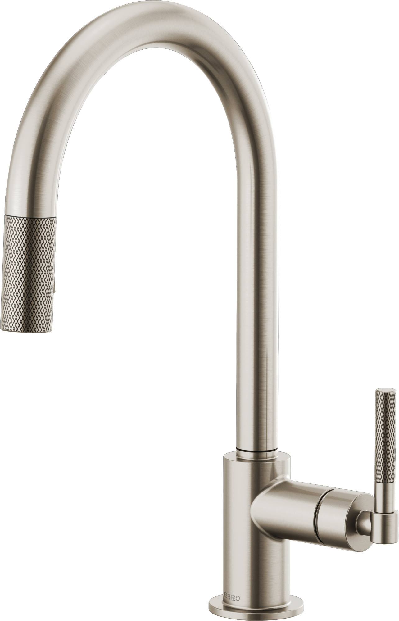 Brizo 63043LF-SS Litze Pull-Down Faucet with Arc Spout and Knurled Handle- Stainless