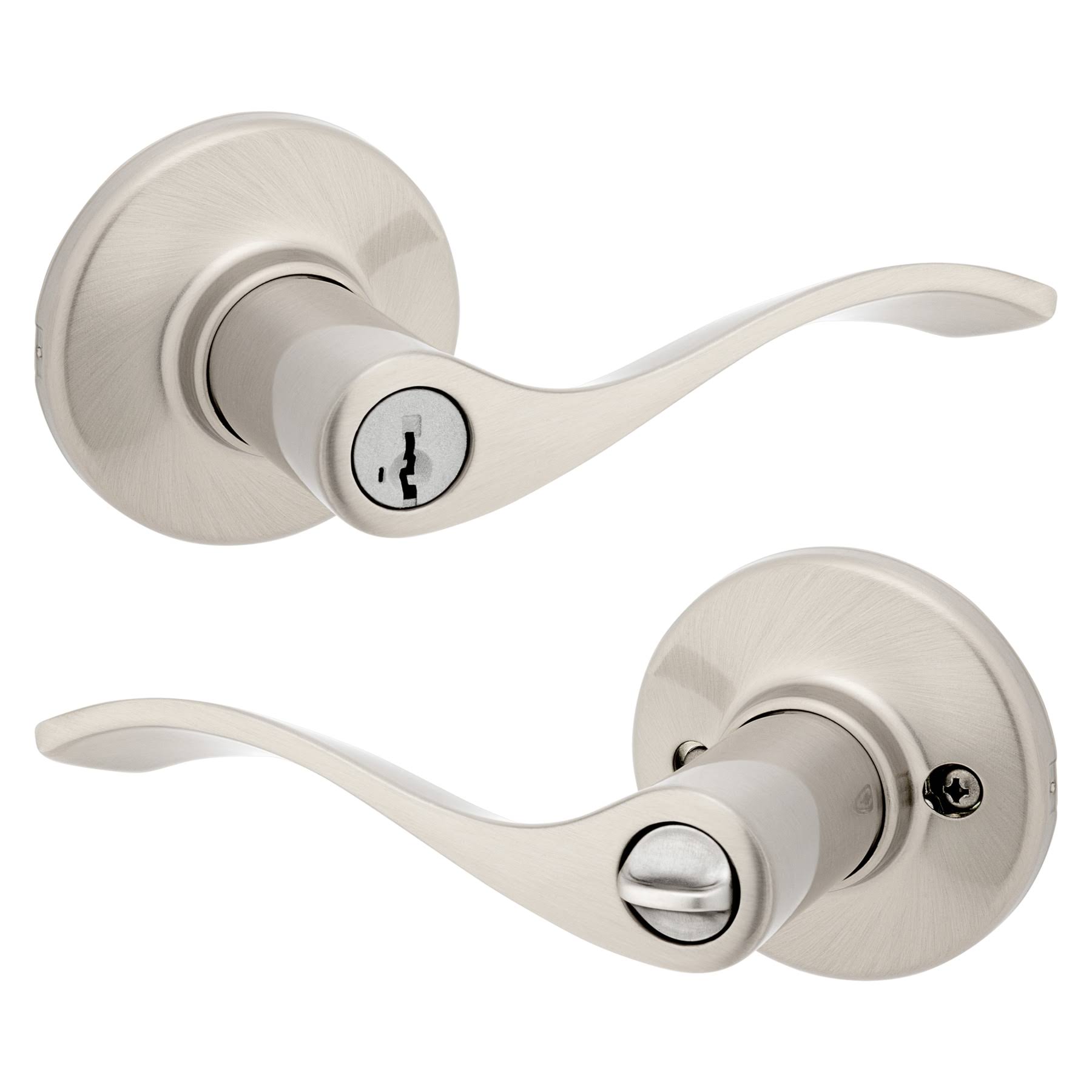 Kwikset Satin Nickel Balboa Entry Door Lever with SmartKey