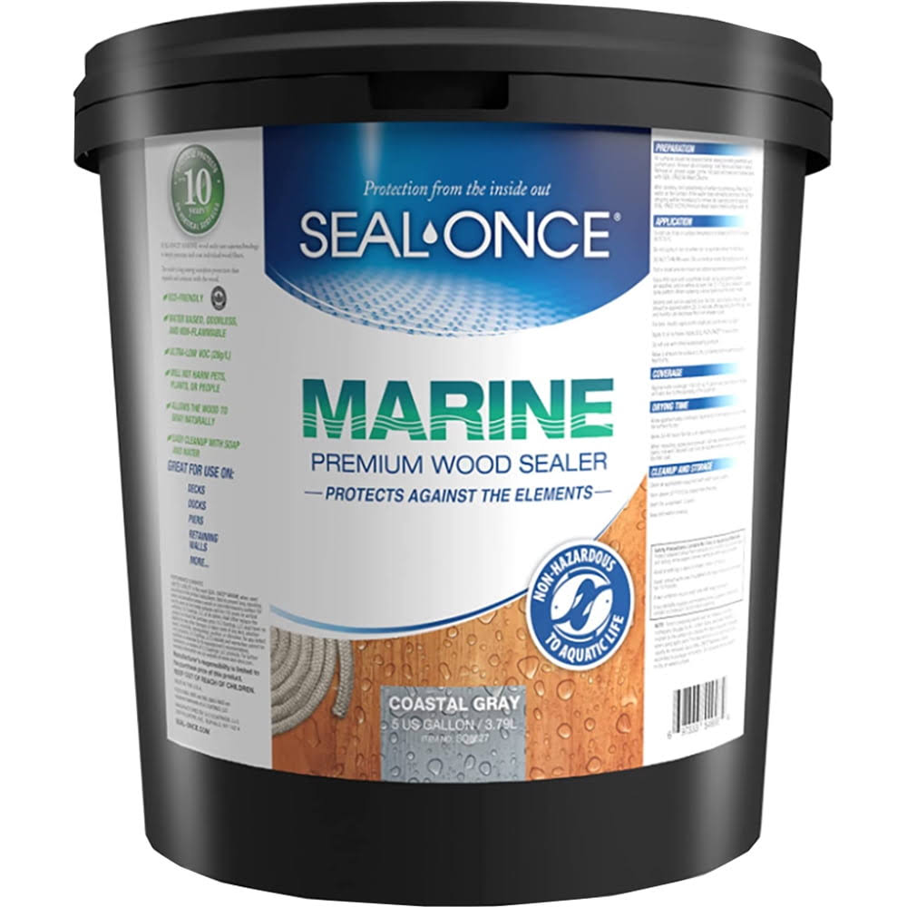 Seal Once Marine Premium Wood Sealer Coastal Gray 5 Gal