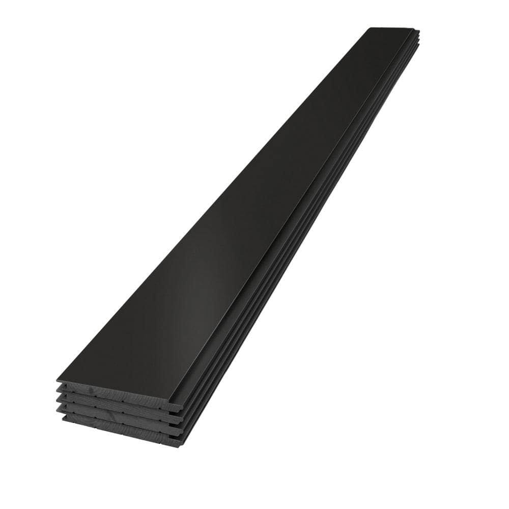 UFP-Edge 1 in. x 8 in. x 8 ft. Timeless Midnight Black Smooth Pine Nickel Gap Shiplap Board (4-Pack)