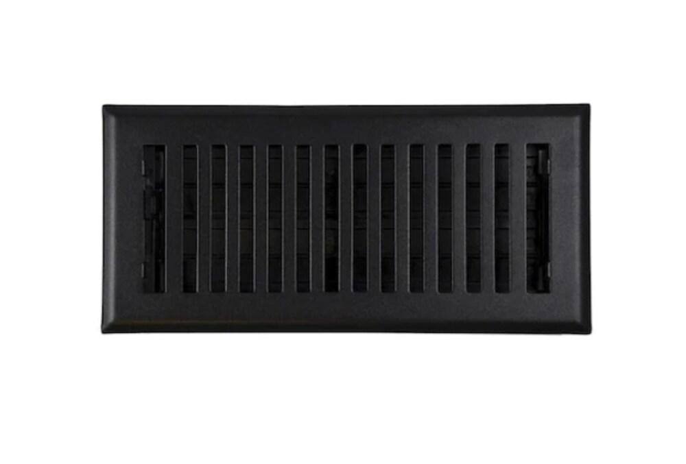 Allen + Roth 4-in x 10-in Maximum Airflow Steel Matte Black Floor Register | 9250410MB