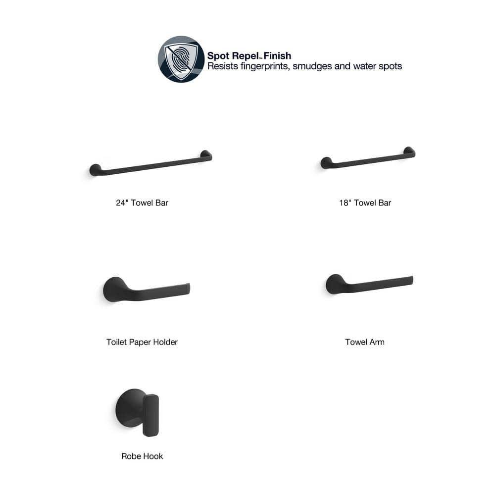 Kohler Cursiva 4 in. Centerset 2-Handle Bathroom Faucet in Matte Black