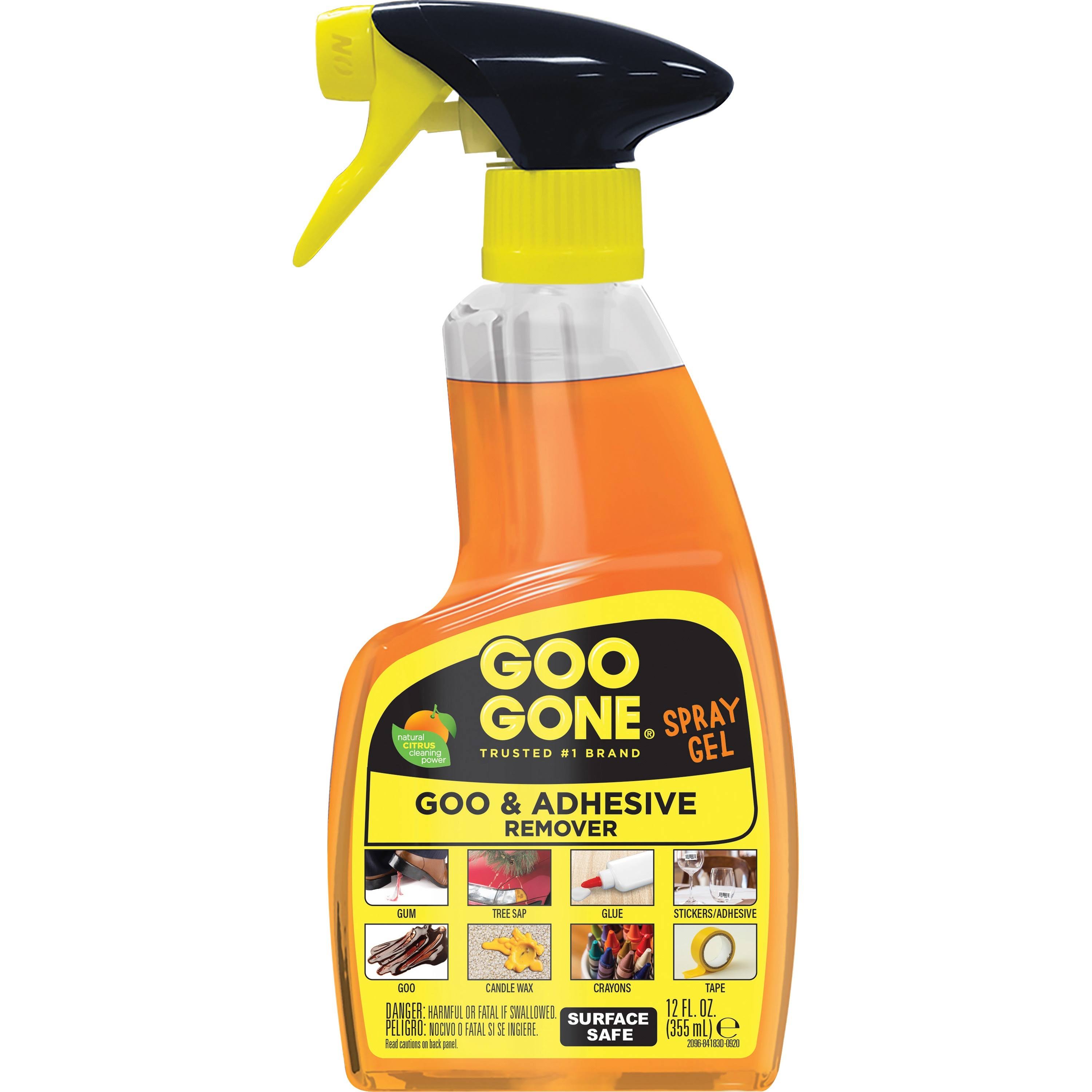 Goo Gone Goo & Adhesive Remover, Citrus Power, Spray Gel- 12 fl oz