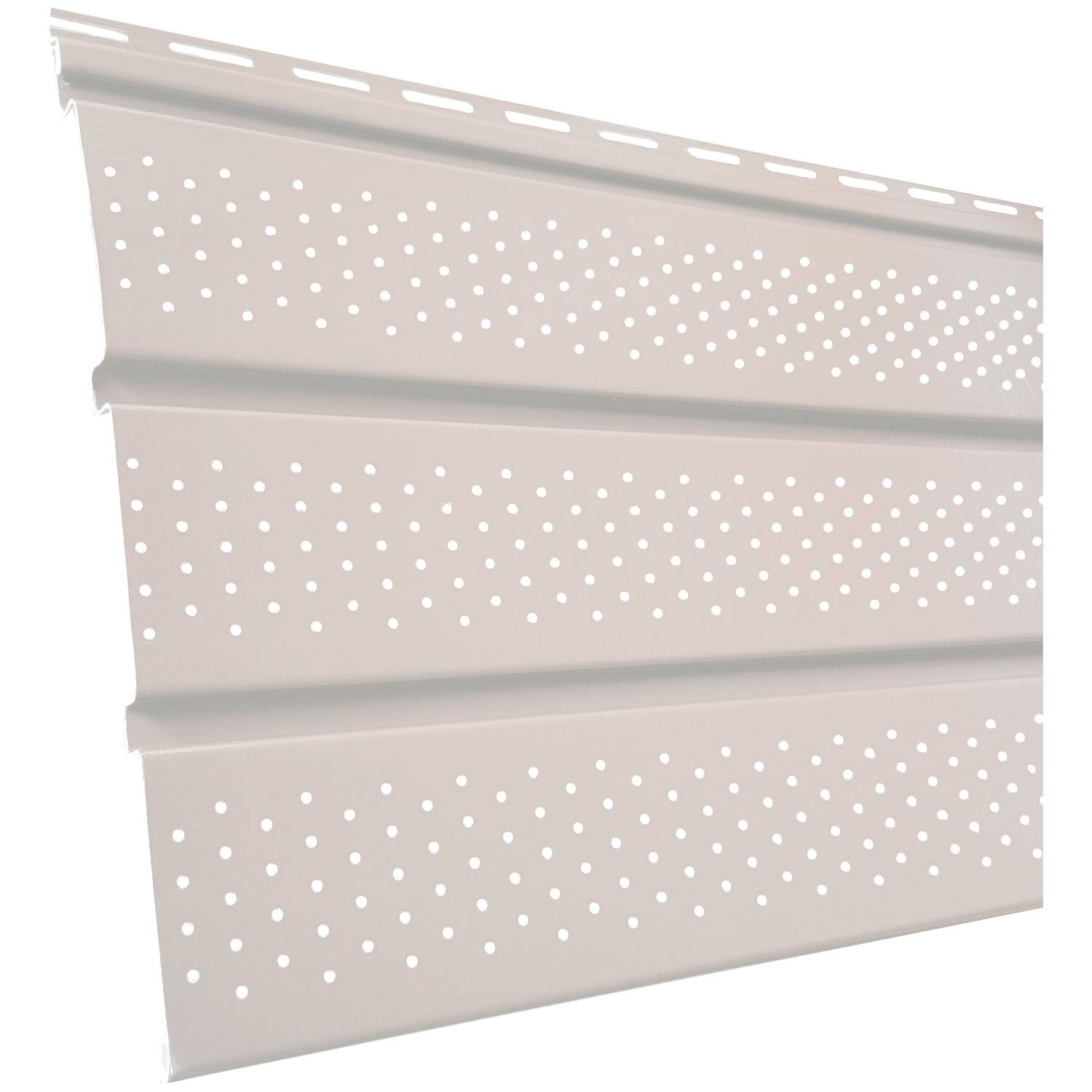 Polaris 12 inch Smooth Vented Vinyl Soffit, Size: 12ft. Long Pieces, Beige PS12VWB