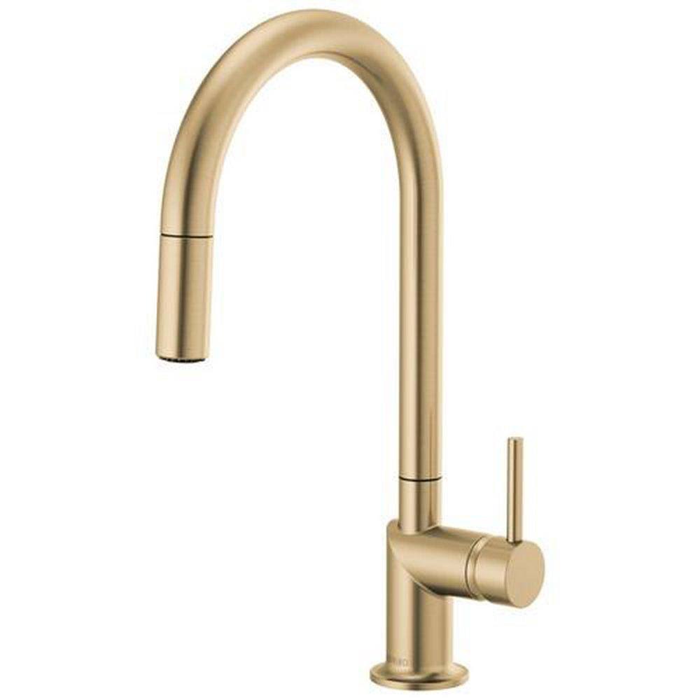 Brizo 63075LF-GLLHP Odin Pull-Down Faucet with Arc Spout- Less Handle- Luxe Gold