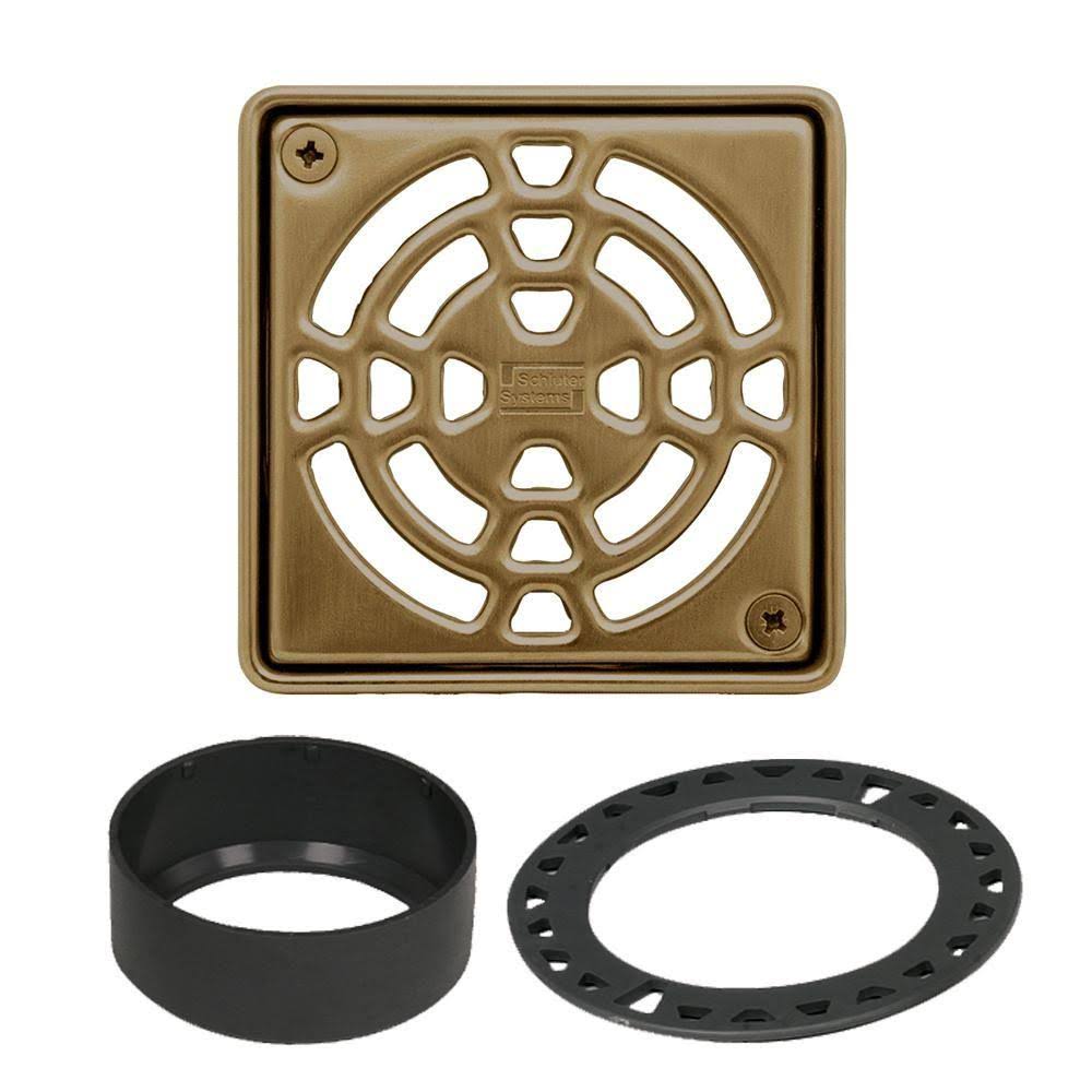 Schluter Kerdi-Drain 4 in. Vintage Gold Drain Grate