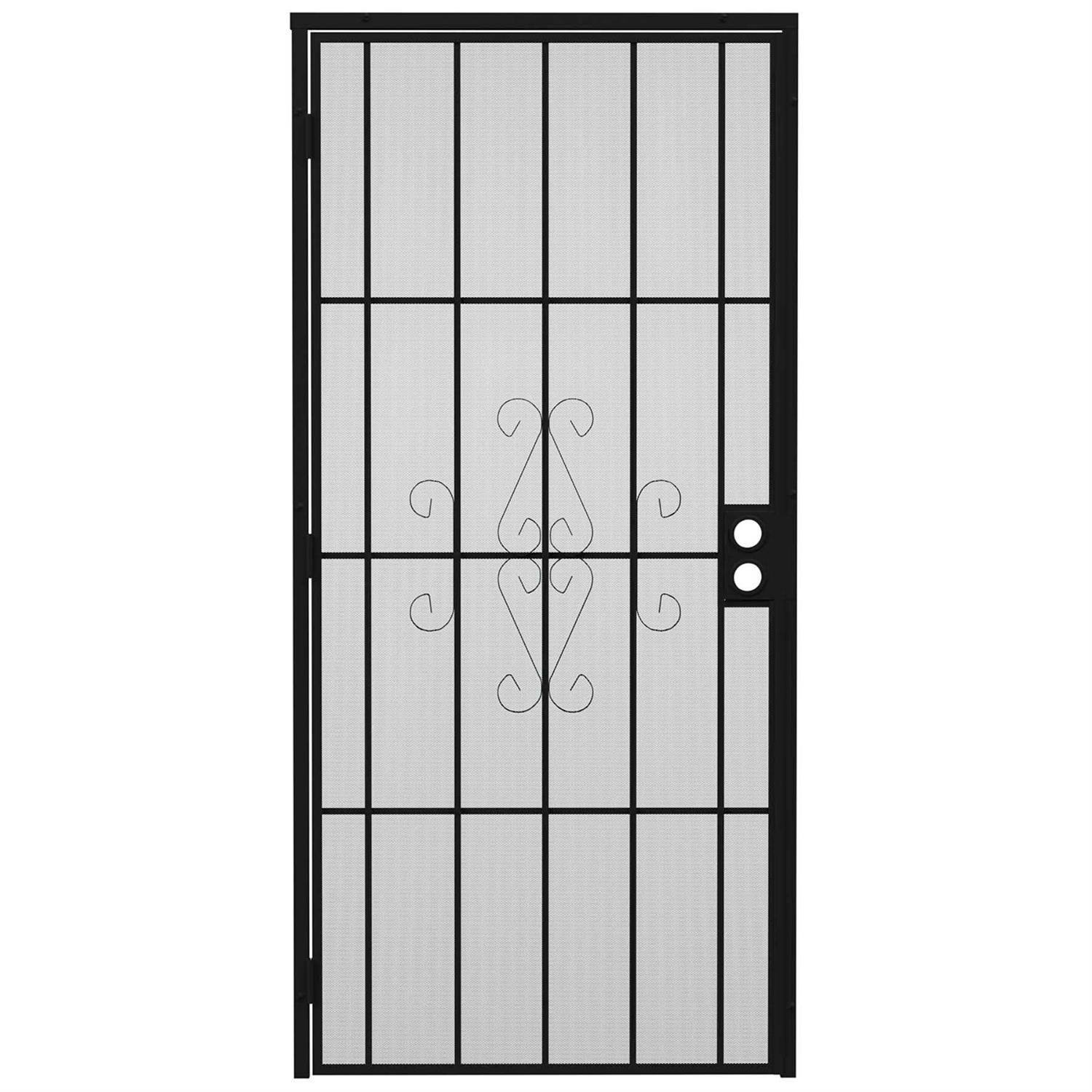 Gatehouse Magnum 36-in x 81-in Black Steel Surface Mount Security Door with Black Screen | 91824052