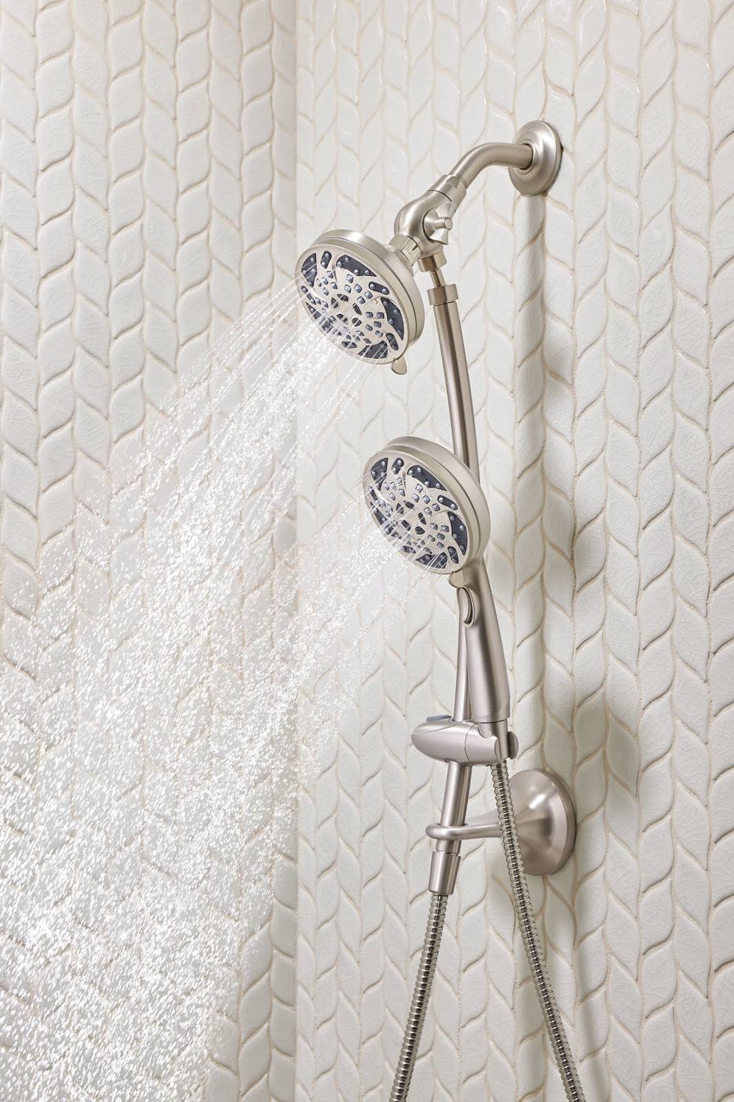 Moen Renewal Spot Resist Brushed Nickel 5-Spray Dual Shower Head 1.75-GPM (6.6-LPM) 26035Srn