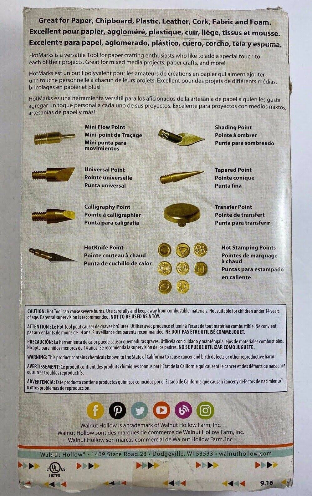 Walnut Hollow 24422 Creative Hot Marks Tool Kit