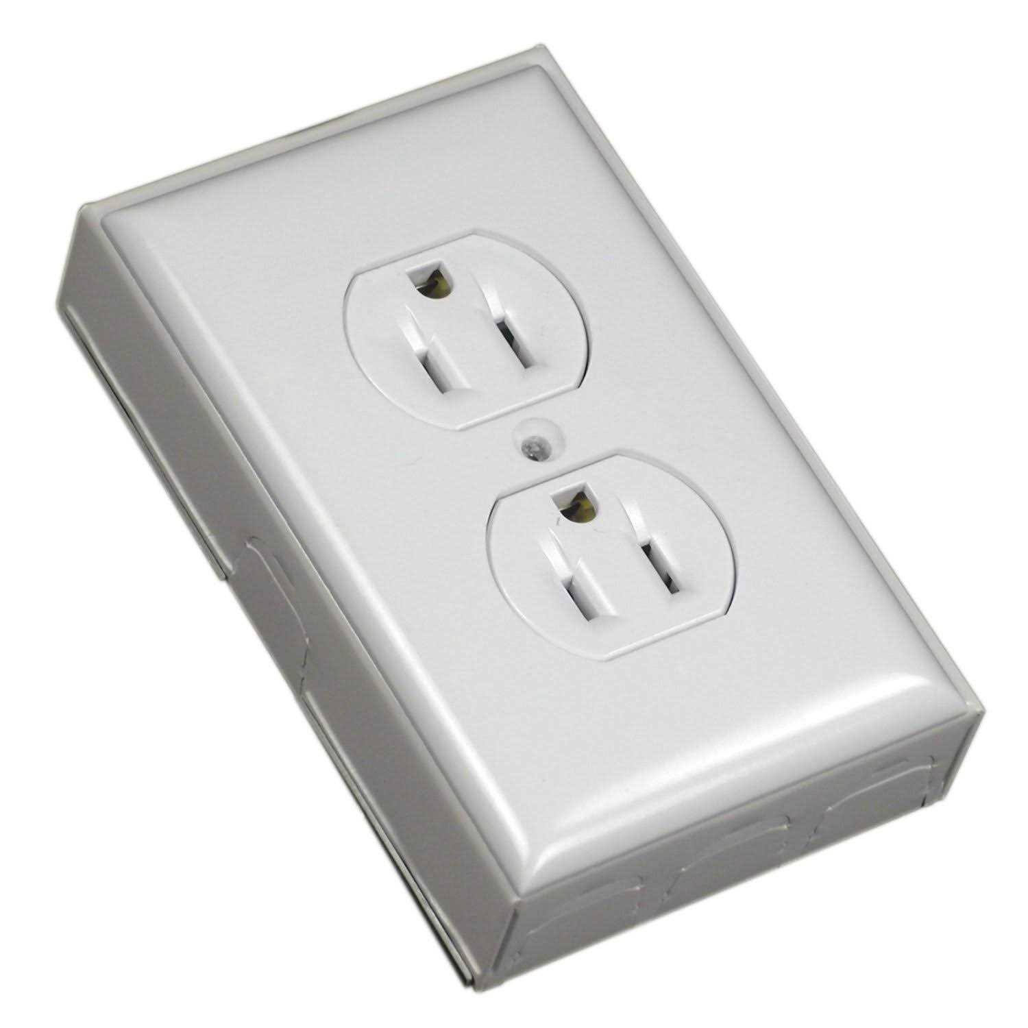 Wiremold Metal Outlet Box with Duplex/Faceplate Outlet Kit, White