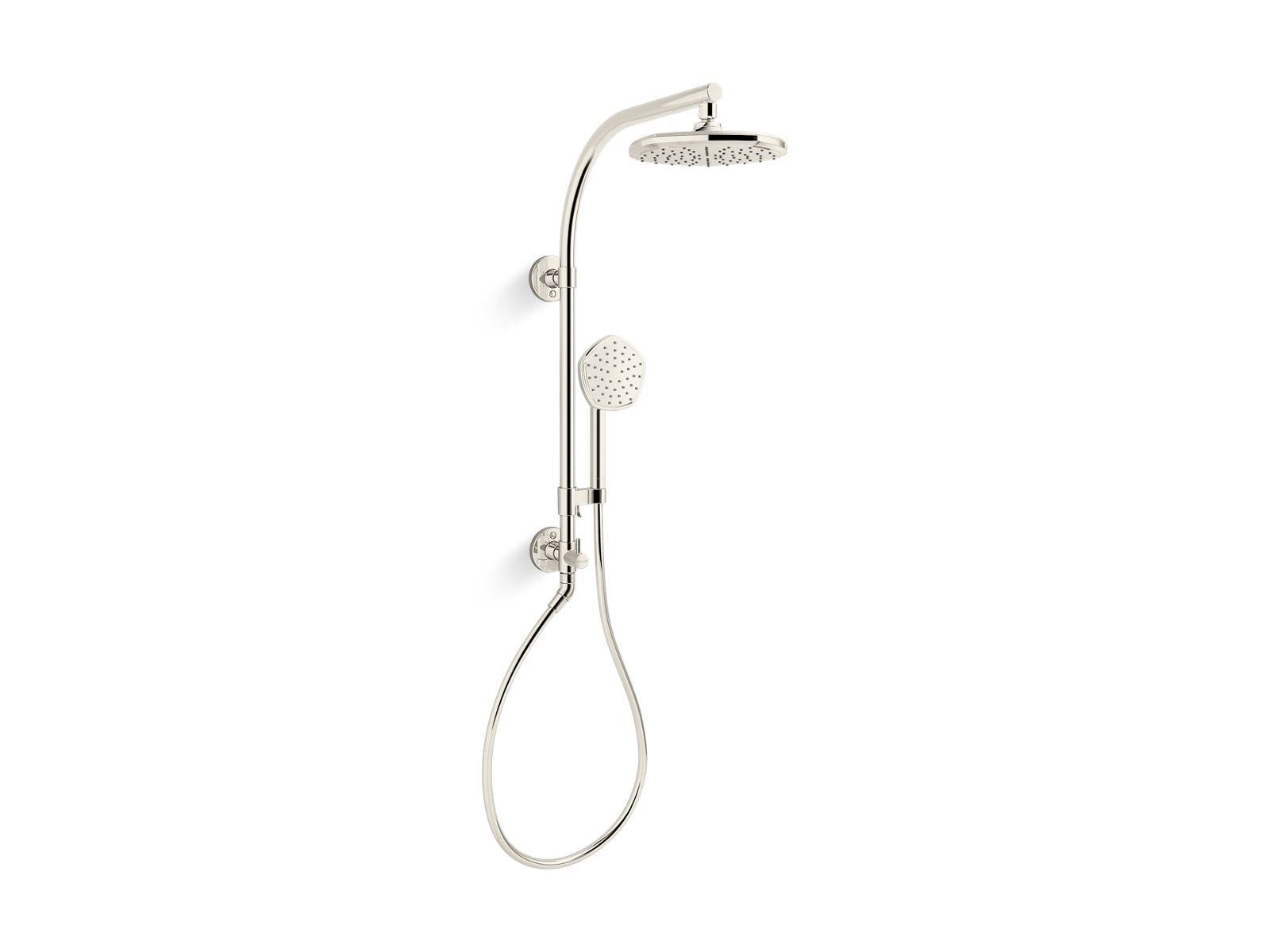Kohler HydroRail-R Occasion Arch Shower Column Kit with Rainhead and Handshower, 1.75 GPM, 27118-G, Vibrant Polished Nickel