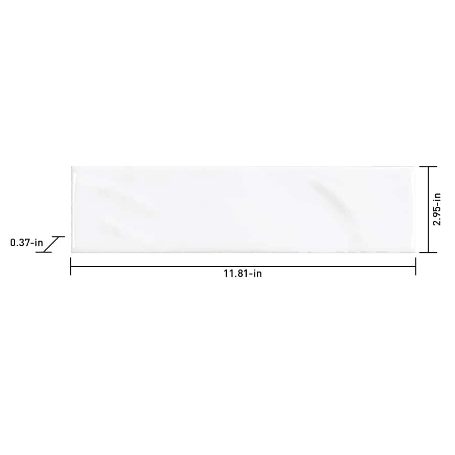 Satori Pearl White 3-in x 12-in Glossy Ceramic Wall Tile (0.24-sq. ft/ Piece)