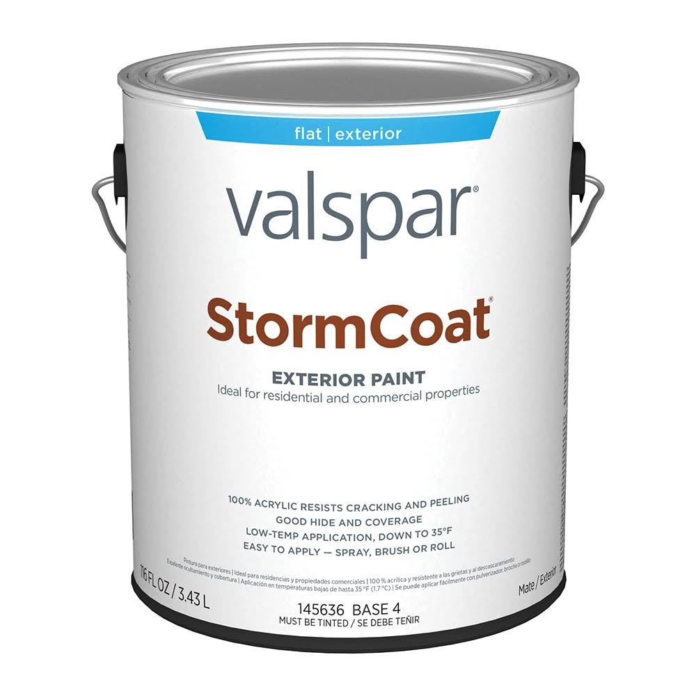 Valspar Pro Storm Coat Flat Neutral Tintable Exterior Paint (1-Gallon) | 007.0145636.007