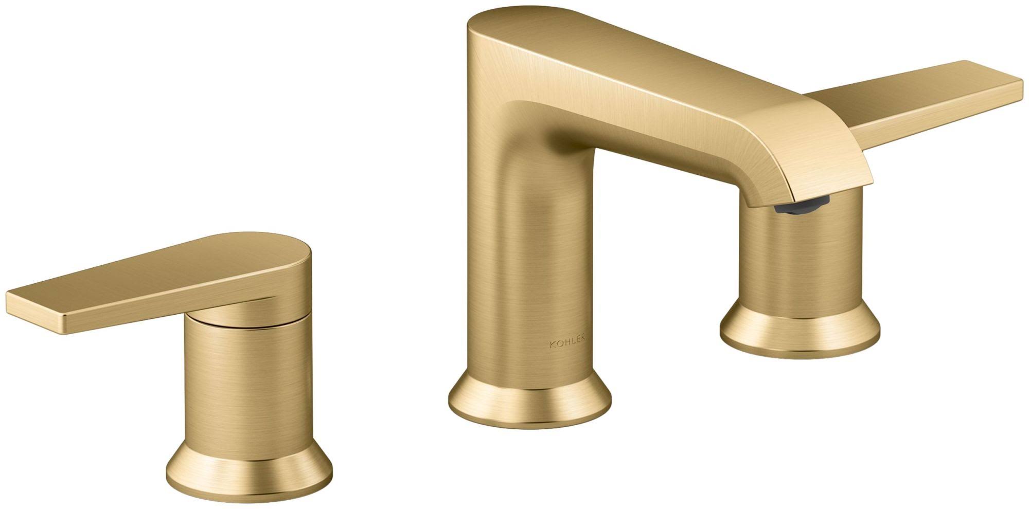 Kohler 97093-4-2MB Hint Widespread Bathroom Sink Faucet Vibrant Brushed Moderne Brass