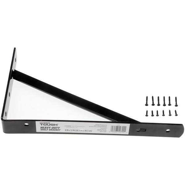 Hyper Tough Shelf Bracket- Heavy Duty 8 inch x 12 inch Black 4-9792