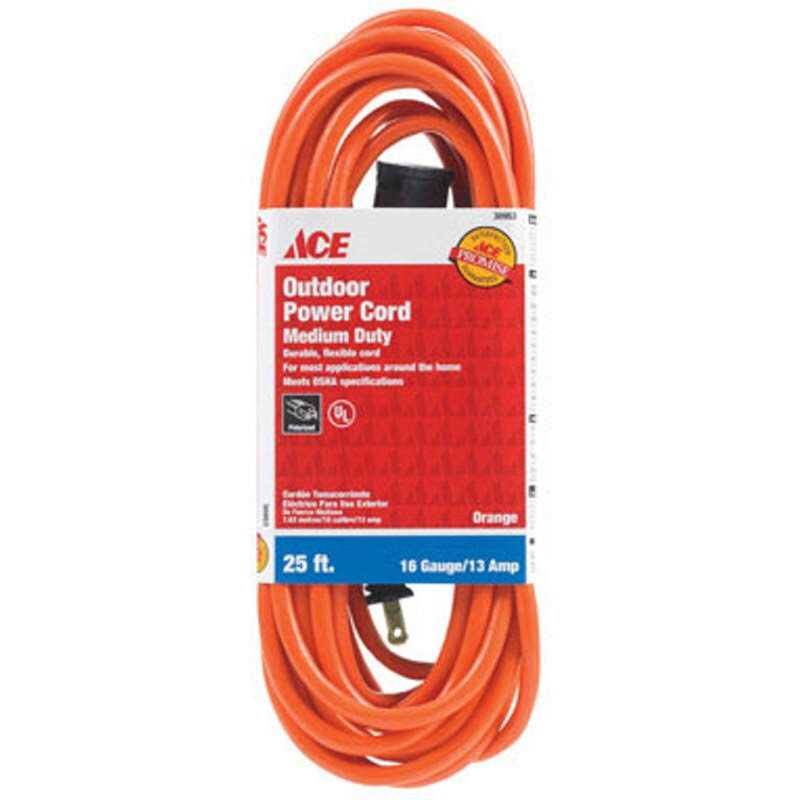 Ace Indoor and Outdoor 25 ft. L Orange Extension Cord 16/2 SJTW