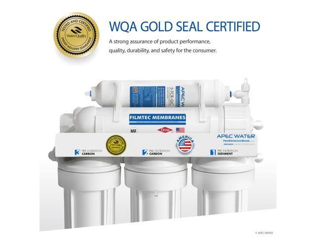 APEC Top Tier Supreme Certified High Flow 90 gpd Ultra Safe Reverse Osmosis Drinking Water Filter System (ULTIMATE RO-90)
