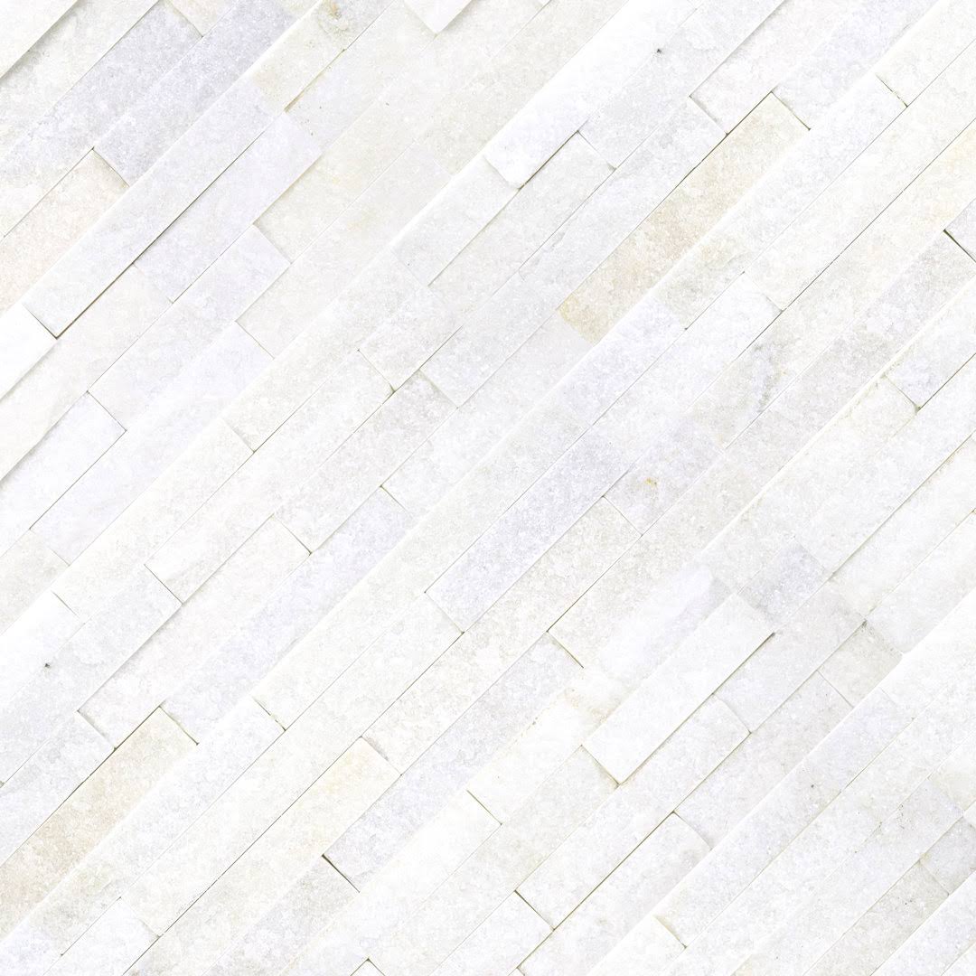 Arctic White Marble Stacked Stone Wall Tile MSI