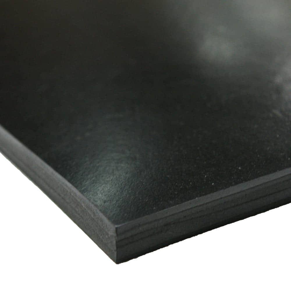 Rubber-Cal EPDM Rubber Sheet- Black- 1/4 in. Thick x 12 in. Width x 12 in. Length- 60A Durometer