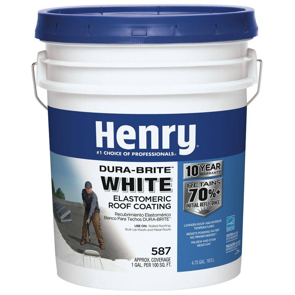 Henry 587 White Roof Coating- 4.75 gal can