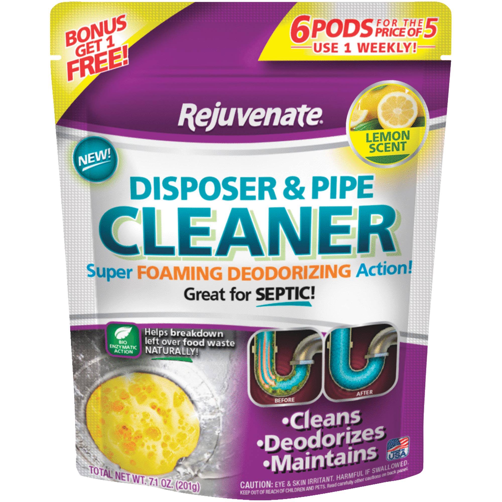 Rejuvenate Lemon Disposer & Pipe Cleaner, 6-Pack