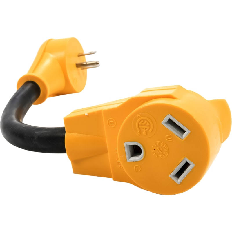 Camco RV Electrical Adapter, Power Grip Handle