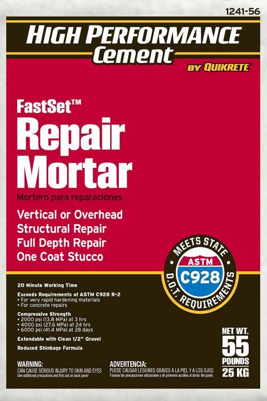 Quikrete Fastset Gray Mortar Repair 55 lb.