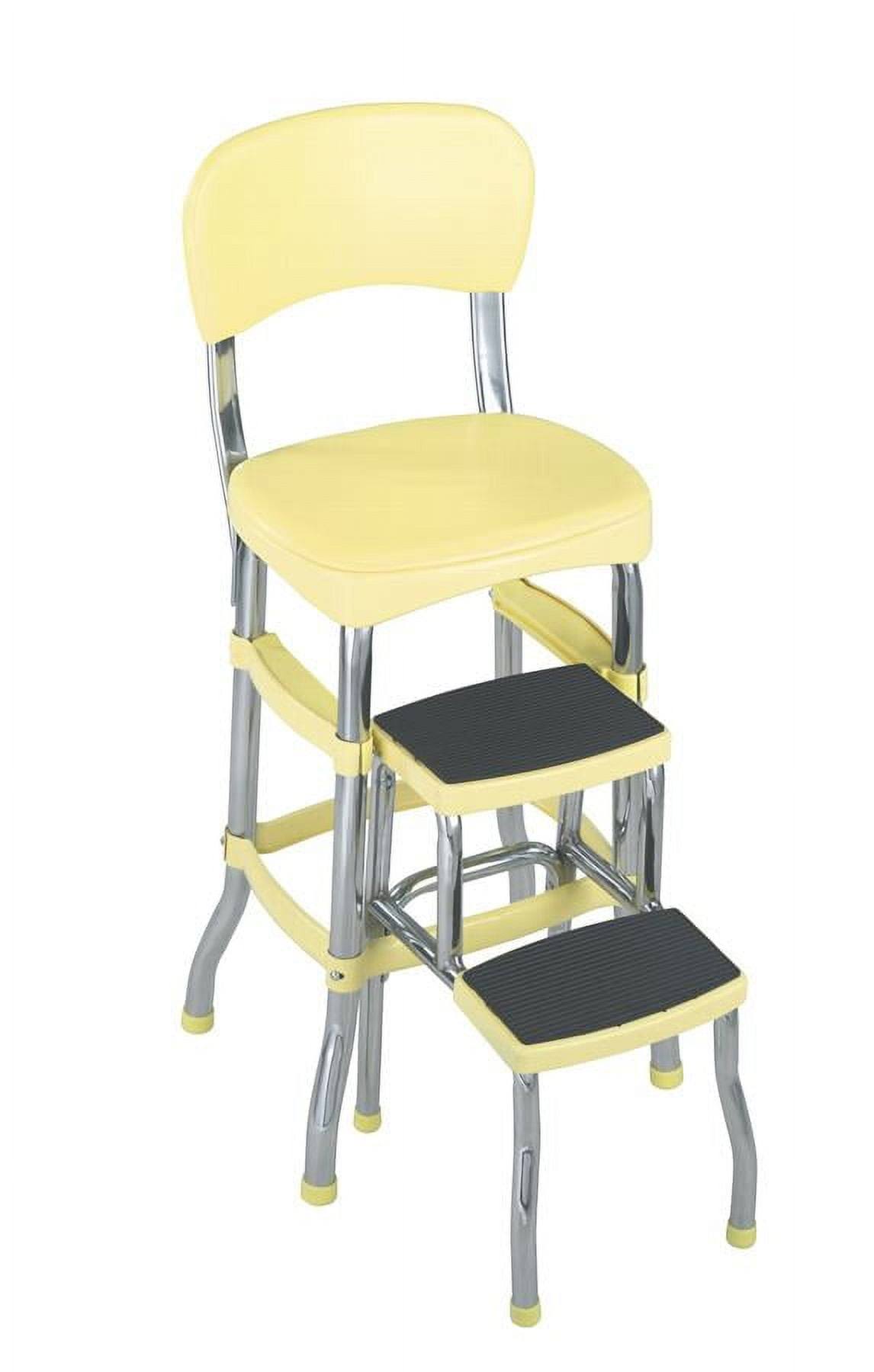 Cosco Stylaire Retro Chair + Step Stool with Sliding Steps, Yellow