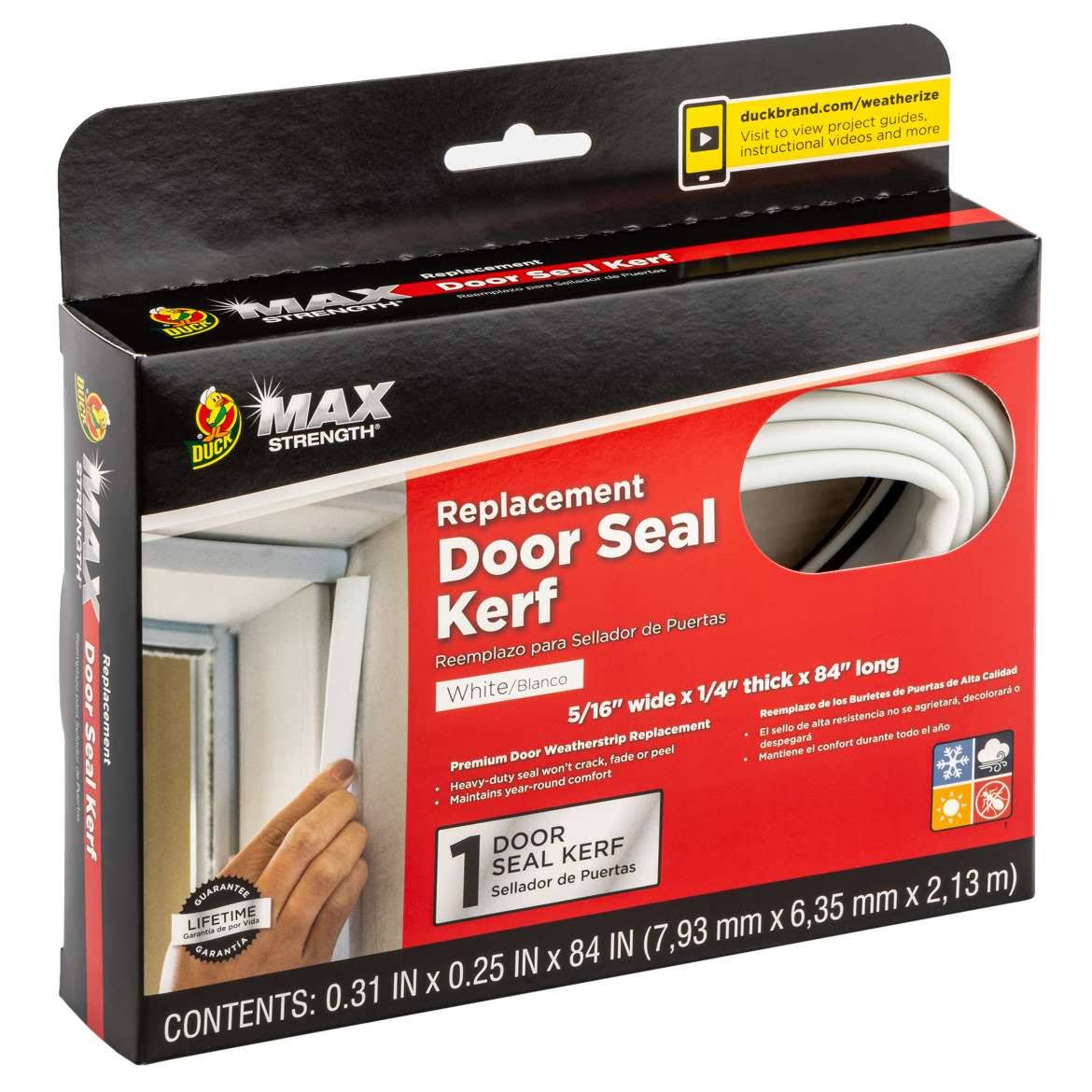 Duck Brand Max Strength Replacement Door Seal- White, 84 in. 288250