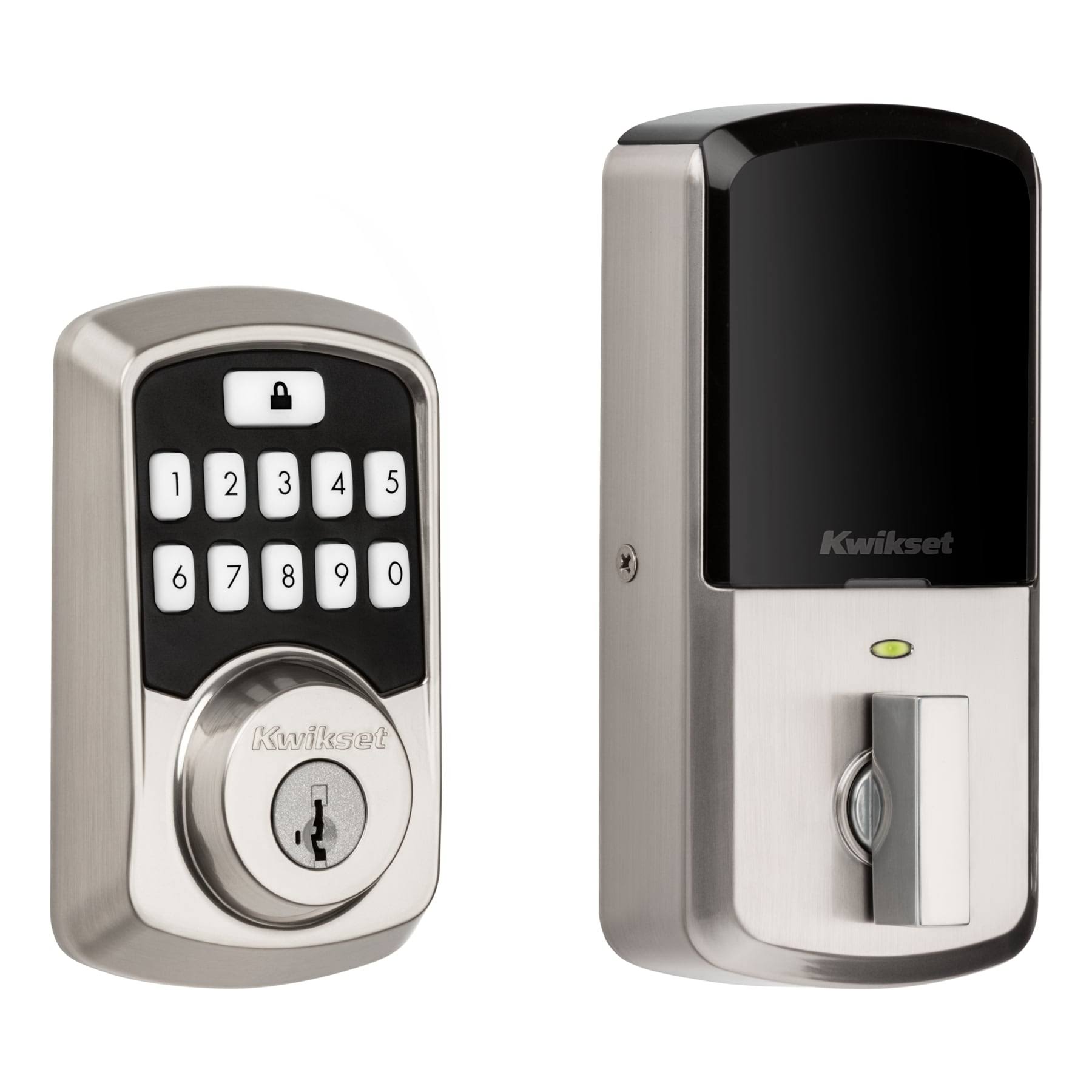 Kwikset Aura Bluetooth Keypad Smart Lock Satin Nickel