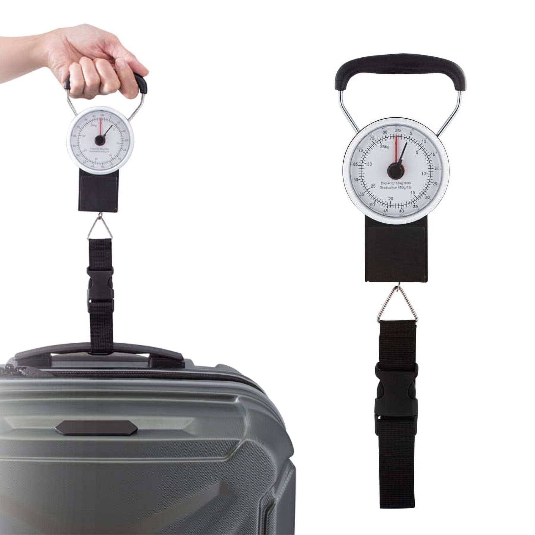 Protege 80lb Capacity Manual Travel Luggage Scale with Strap- 4.5 x 3 x 1.2 in