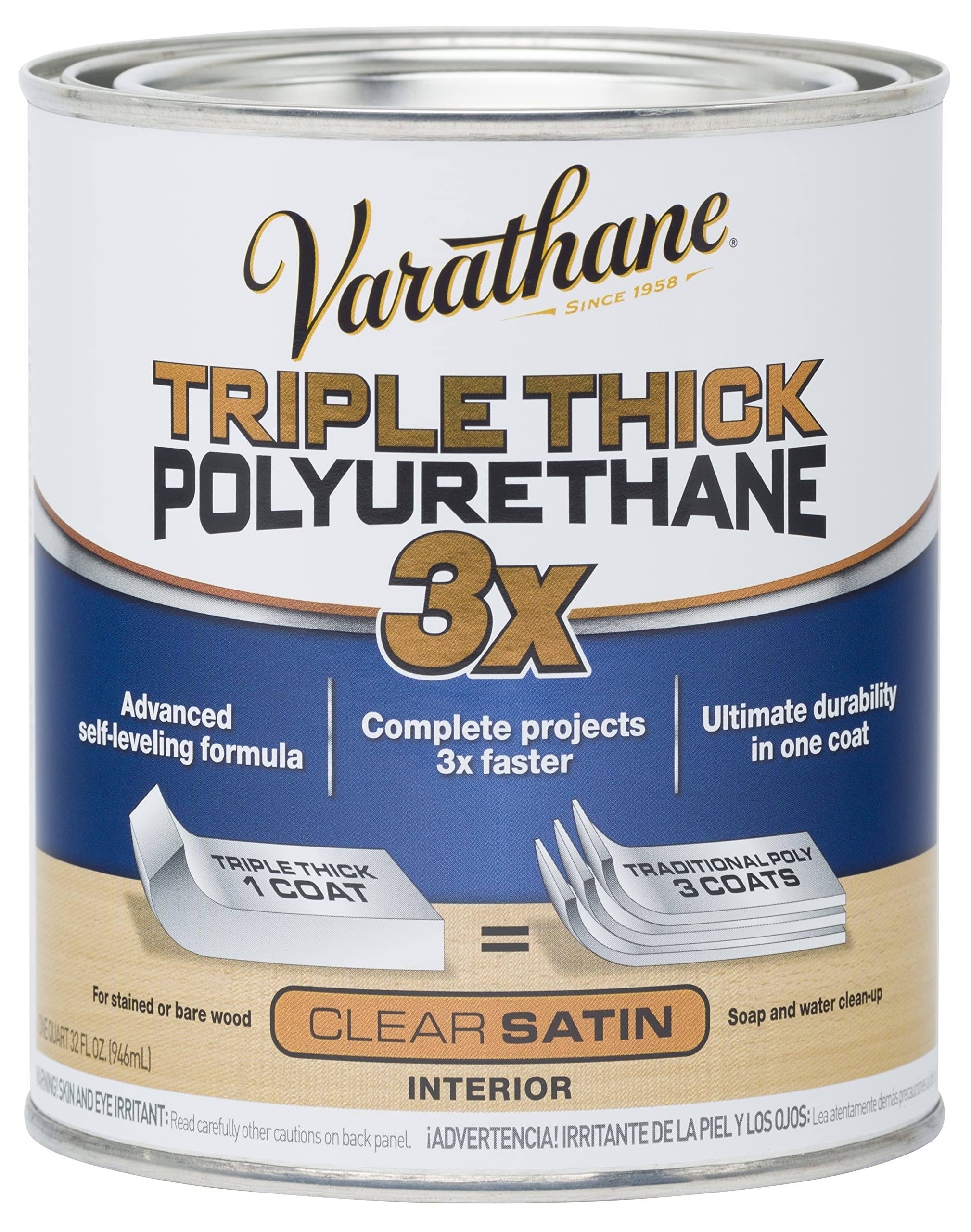 Varathane 284473 Triple Thick Polyurethane, Satin, 1 qt