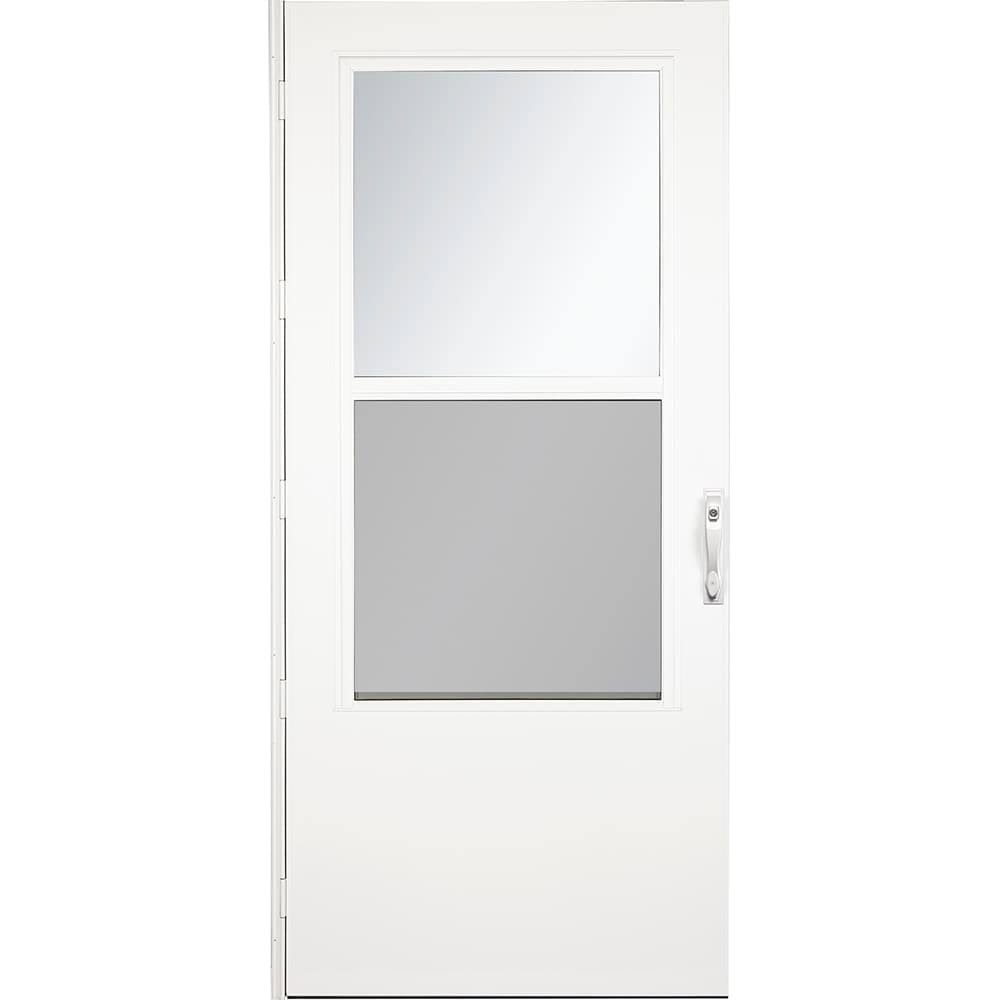 LARSON 32-in x 81-in White Mid-View Wood Core Storm Door