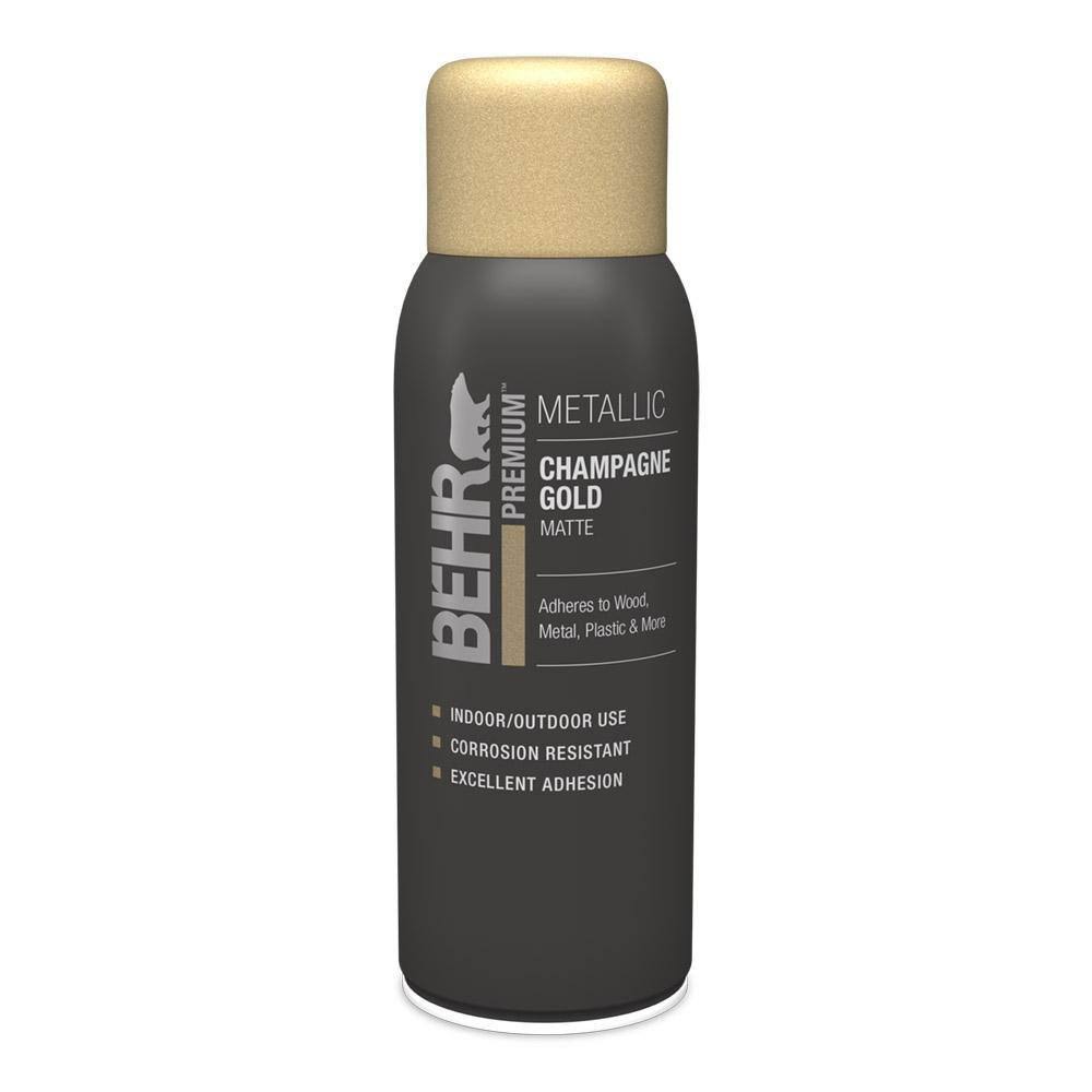 BEHR Premium 11 oz. #SP-208 Champagne Gold Matte Interior/Exterior Metallic Spray Paint Aerosol
