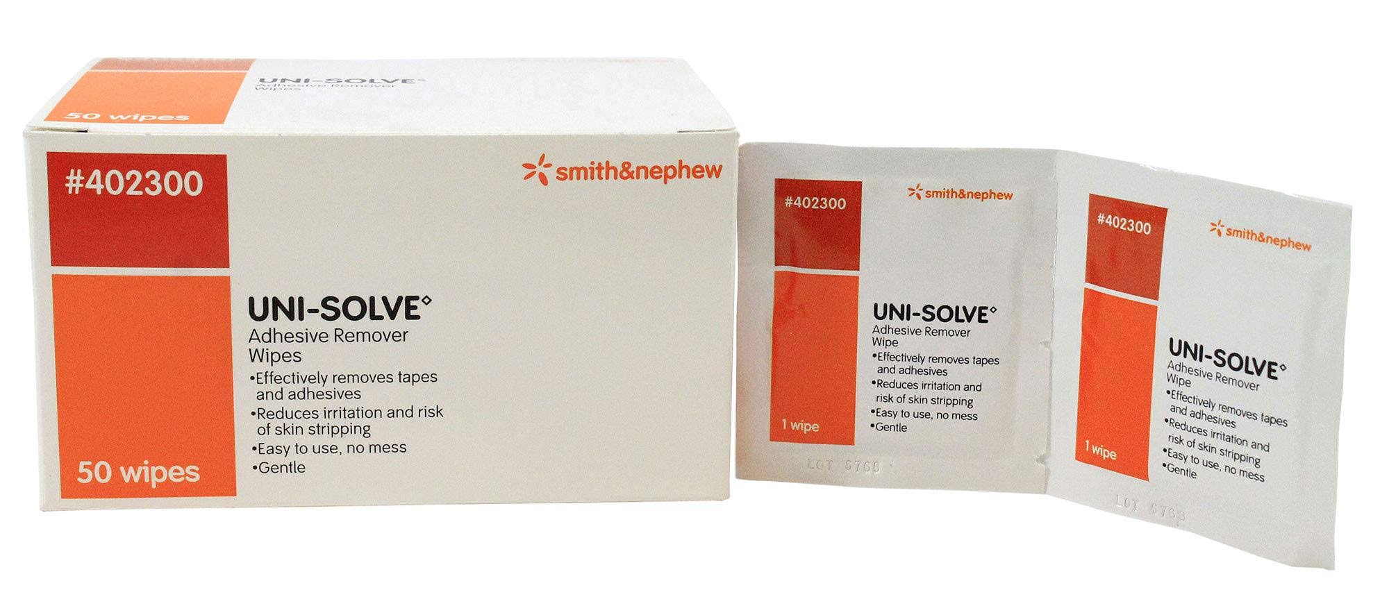 Uni-Solve Adhesive Remover Wipes- Box of 50