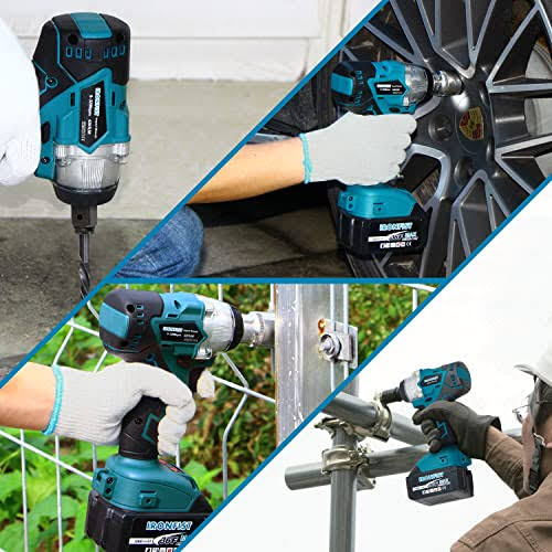 Ironfist Cordless Impact Wrench, Electric Power Impact Screwdriver with 21V Lithium Battery Brushless Motor with 420nm Torque