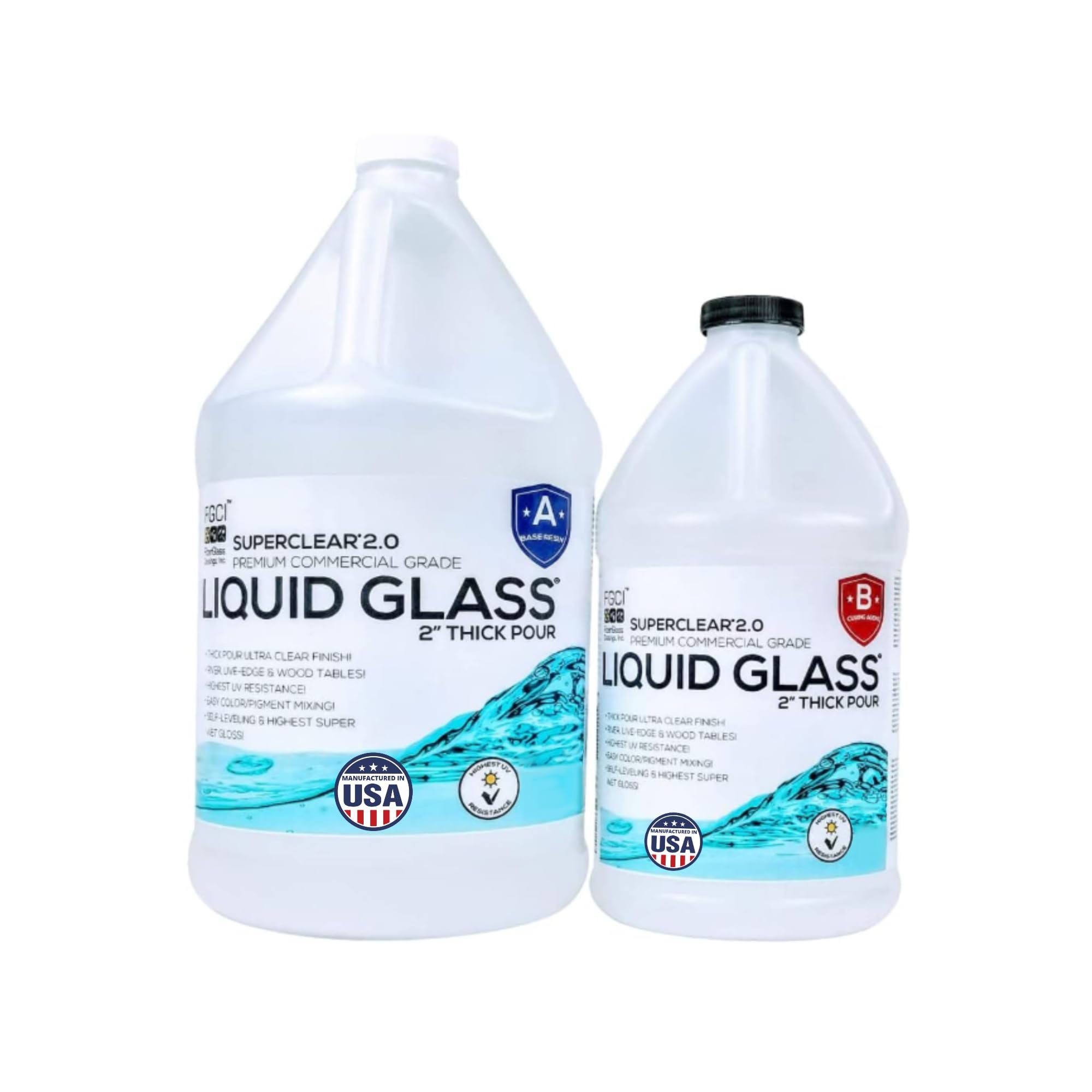 Deep Pour Epoxy Resin Crystal Clear Liquid Glass 2-4 inch 1 GL Resin Kit, Self