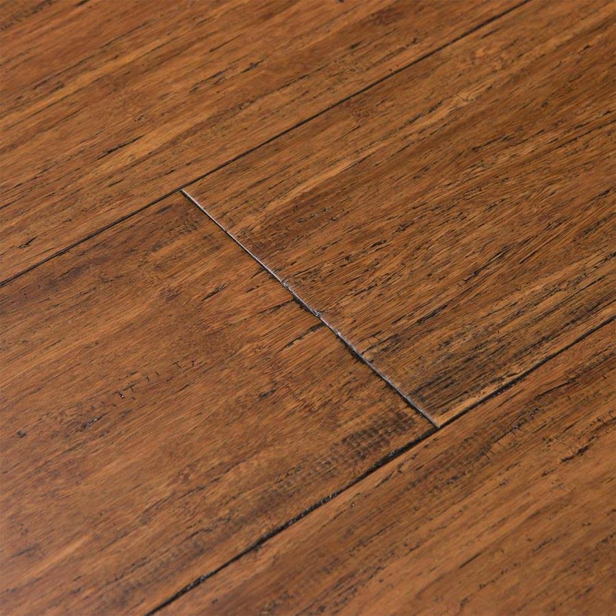 Cali Bamboo Fossilized Antique Java Bamboo 5-3/8-in Wide x 9/16-in Thick Handscraped Solid Hardwood Flooring (21.5-Sq ft) in Brown | 7003001000