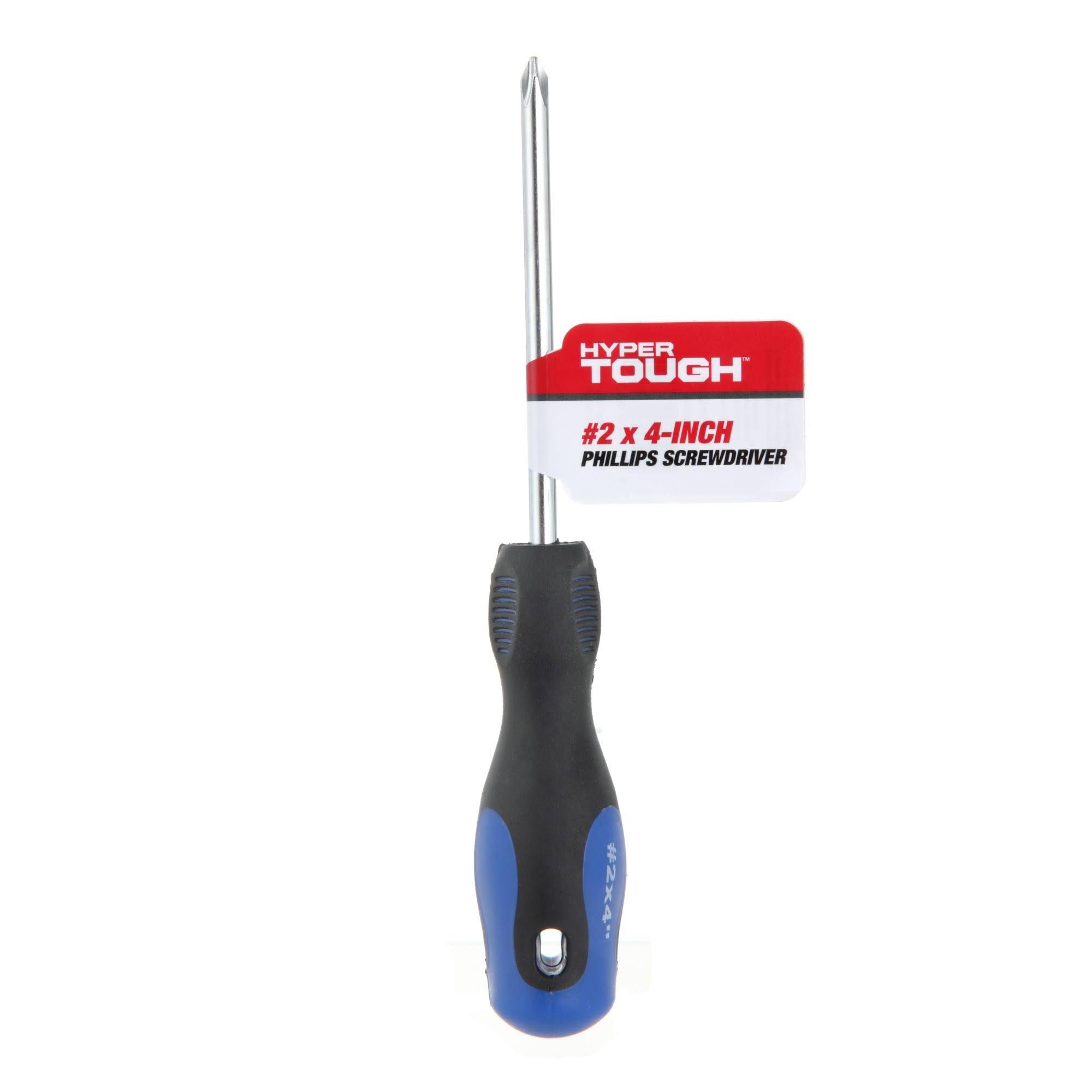 Hyper Tough Ts60211z #2 x 4 inch Phillips Screwdriver with Comfort Grip Handle