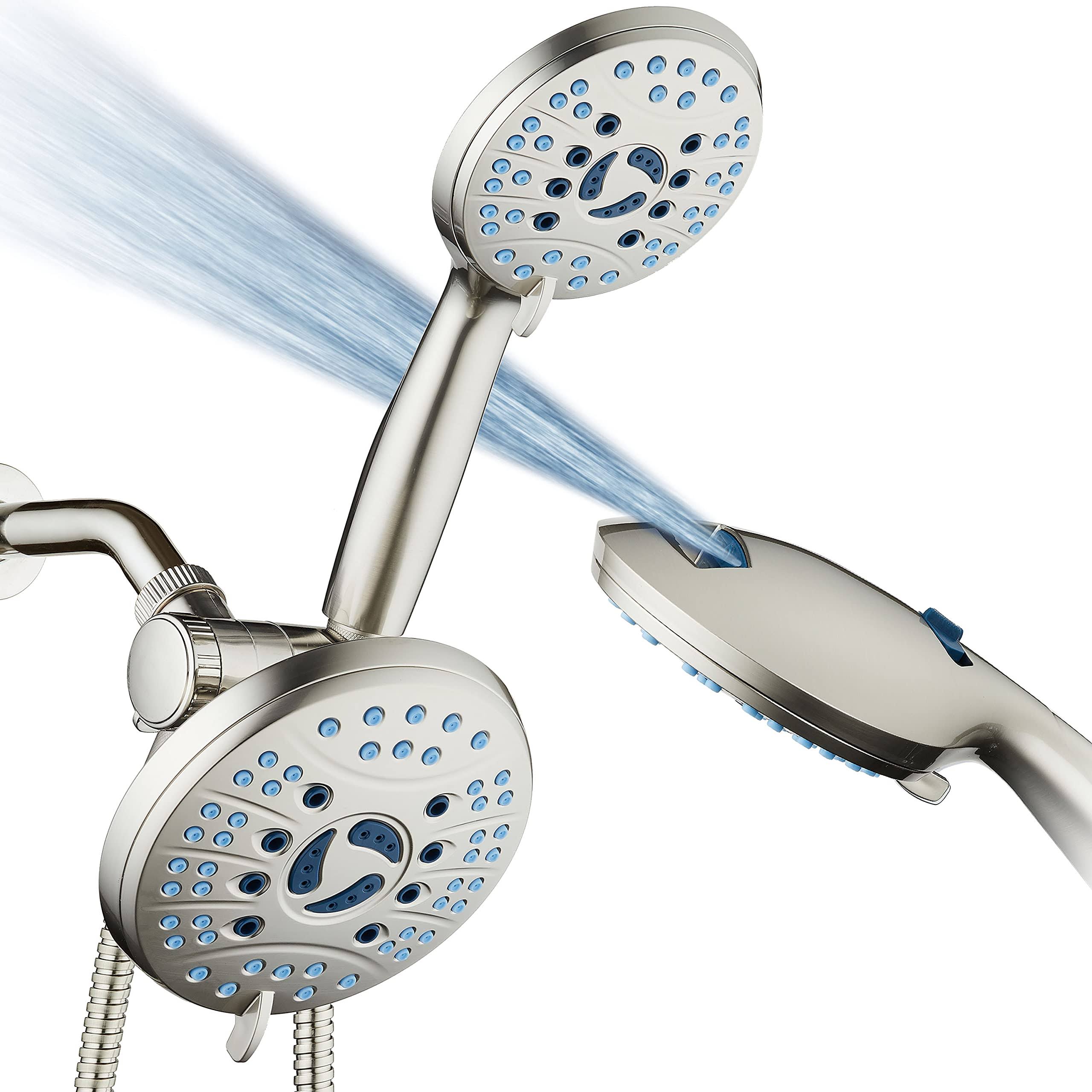Hotel Spa AquaCare As-seen-on-tv High Pressure 50-mode Rain Handheld 3-Way Shower Head Combo- Anti-Clog Nozzlestub, Tile Pet Power Wash 4237