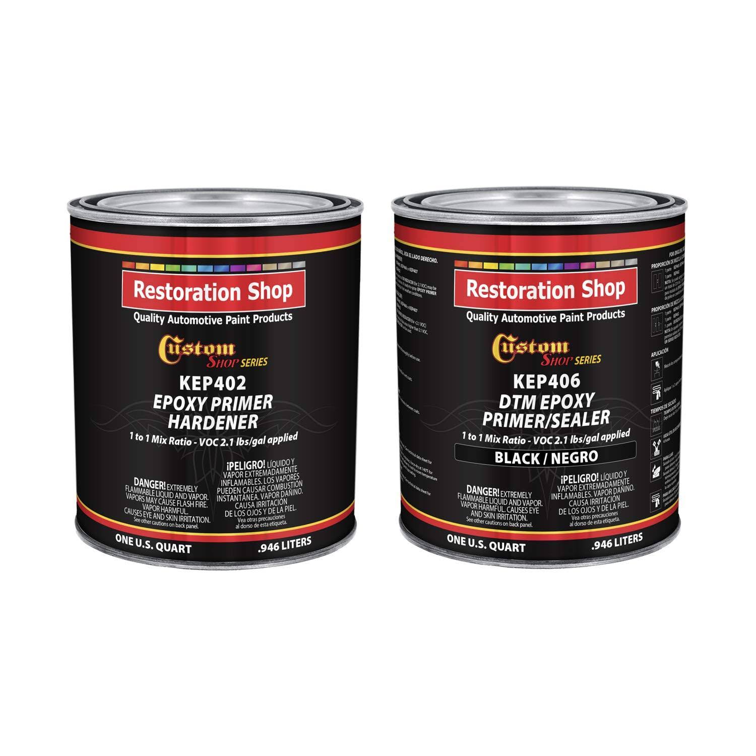 Custom Shop- Black Epoxy Primer/Sealer 2.1 VOC (1/2 Gallon Kit) Anti-corrosive DTM High-Performance Primer for Automotive and Industrial Use Kit =