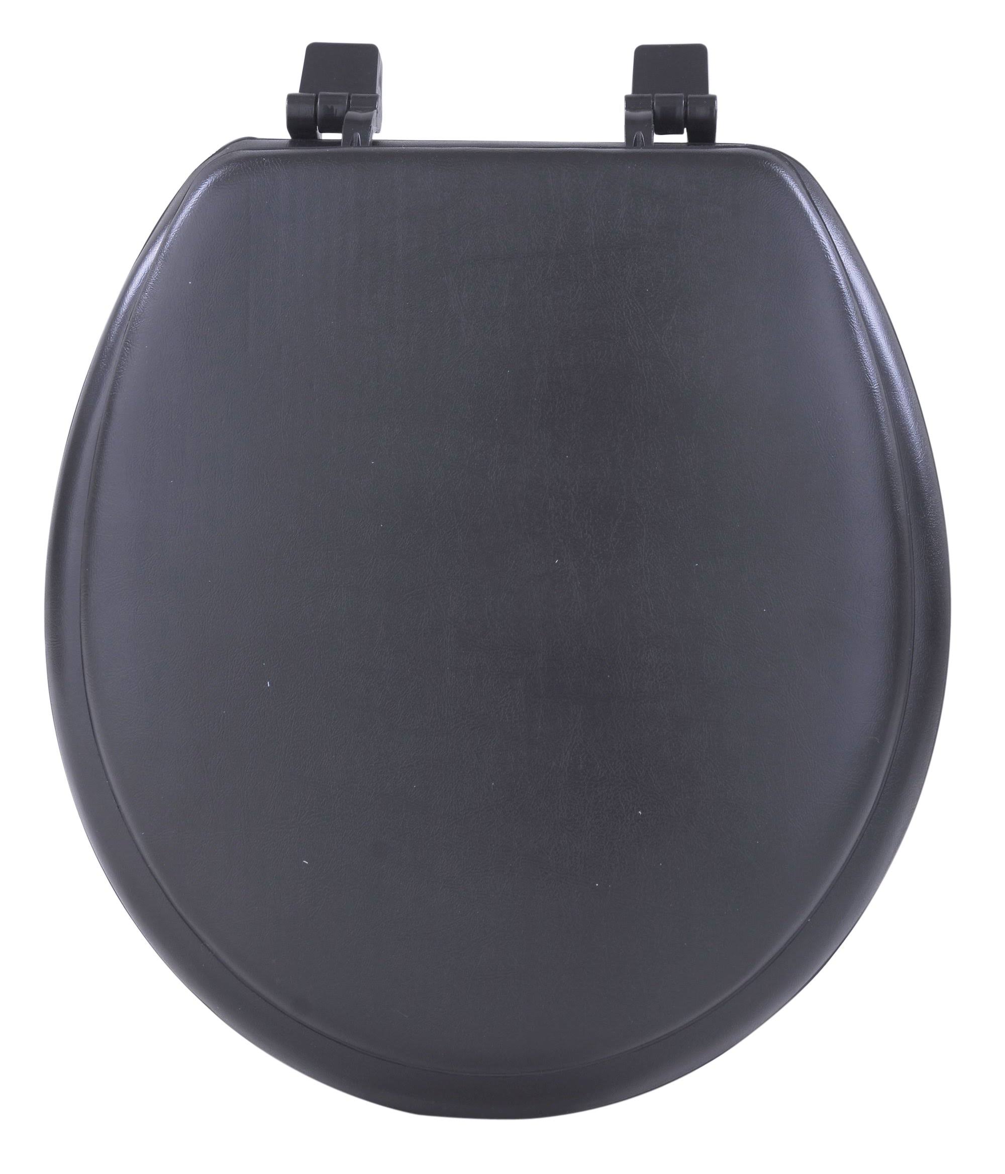 Achim Tovystbk04 Fantasia 17 inch Black Soft Standard Vinyl Toilet Seat