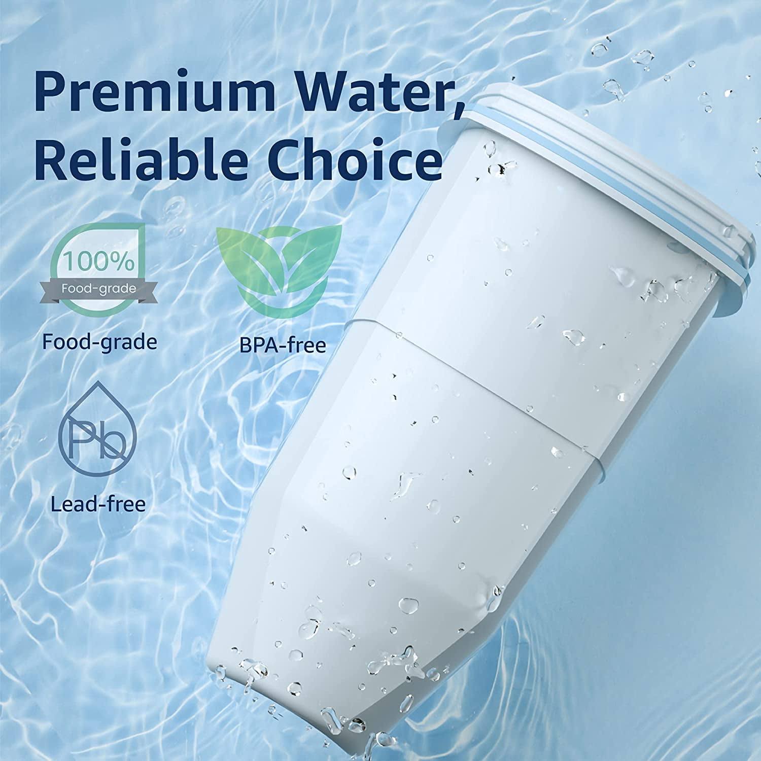 4 Pack Aquacrest Water Filter Replacement for Zerowater Pitcher and Dispenser