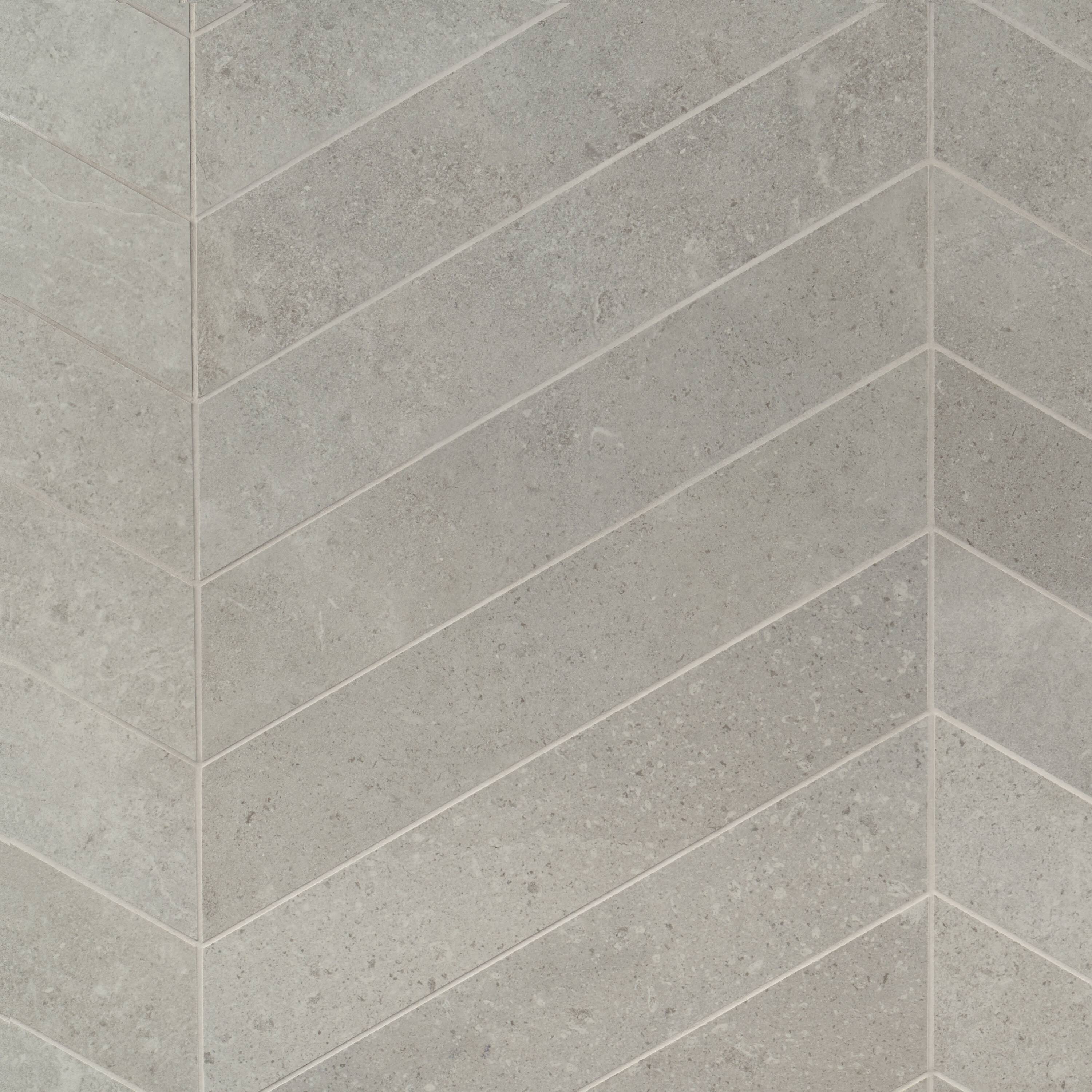 Ivy Hill Tile Iris Chevron Fumo 3.93 in. x 20.86 in. Matte Porcelain Floor and Wall Tile (6.71 Sq. ft./Case)