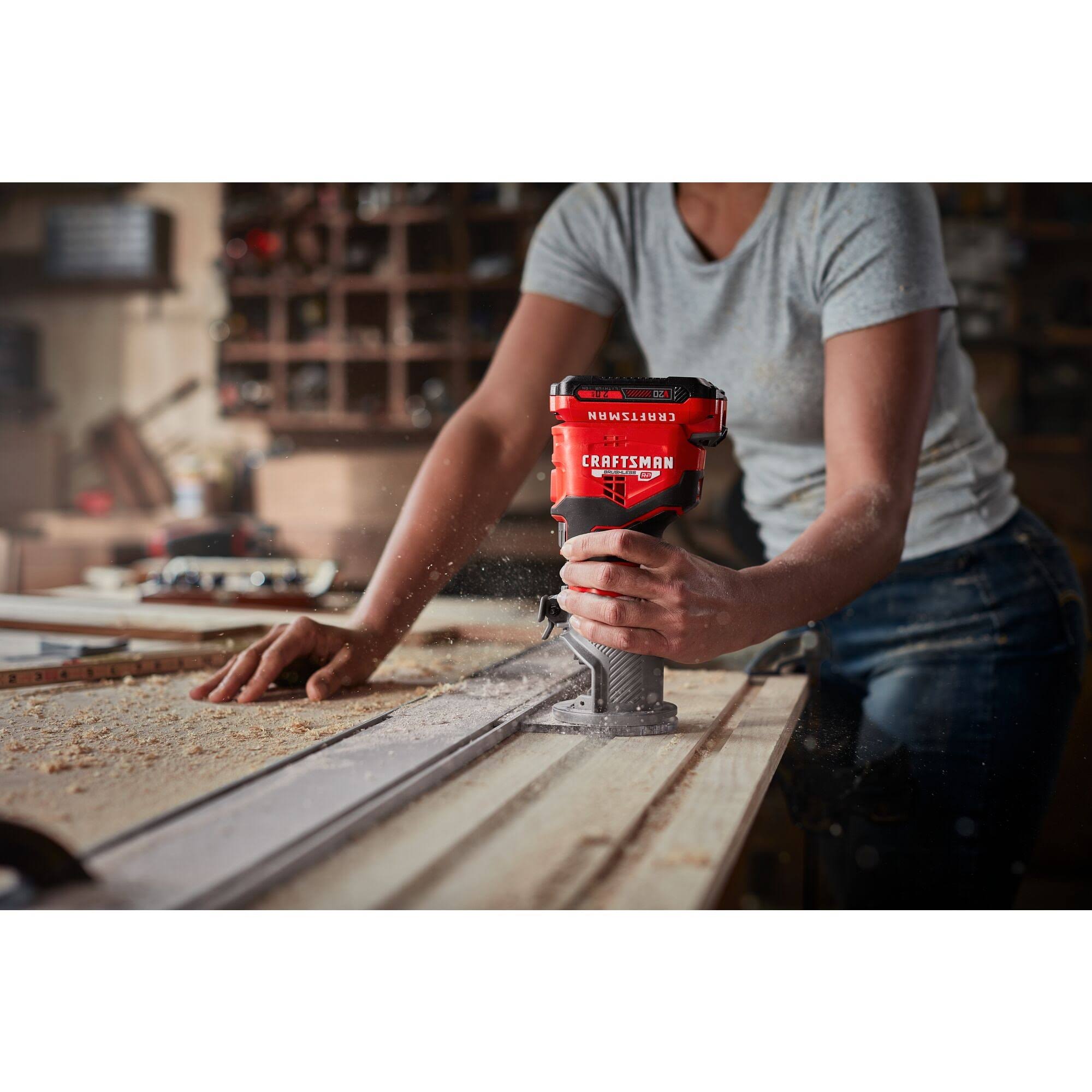 Craftsman 1/4-in Variable Speed Brushless Fixed Cordless Router (Tool Only)